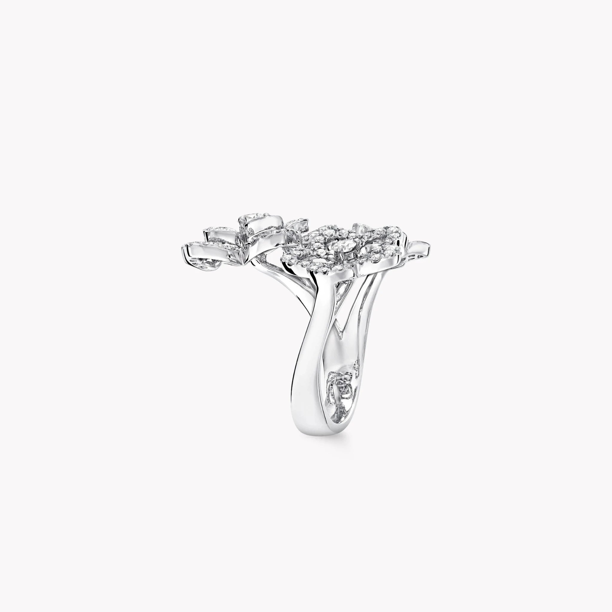 Graff Wild Flower Triple Diamond Ring, Side