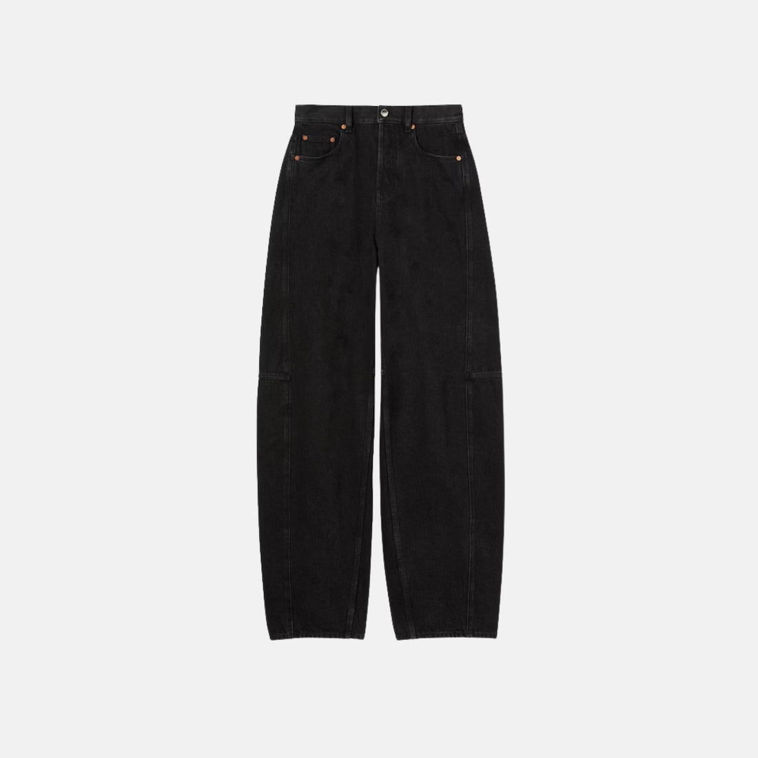 Gucci Balloon Denim Pant, Black, Front