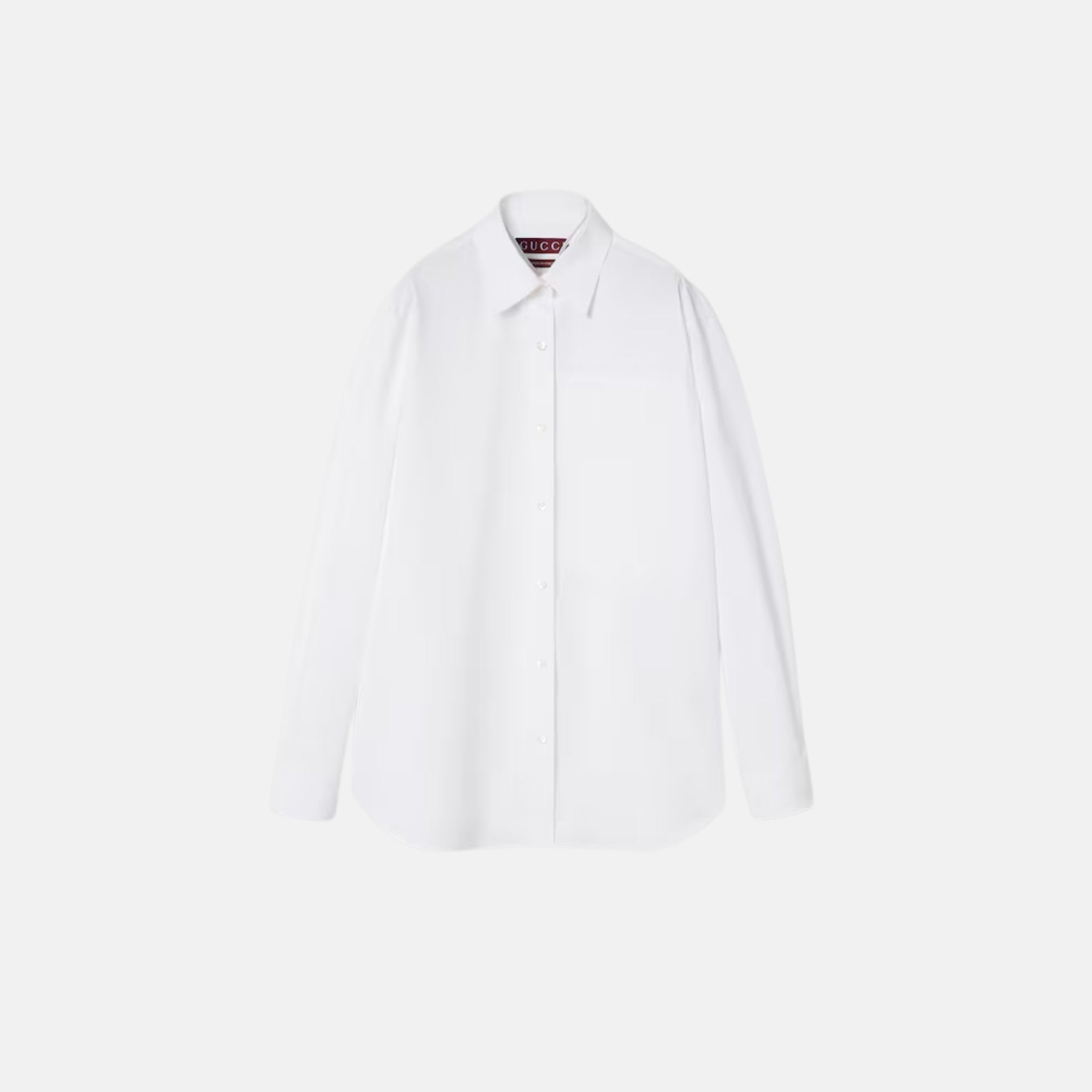 Gucci Cotton Poplin Shirt With Gucci Logo, Front