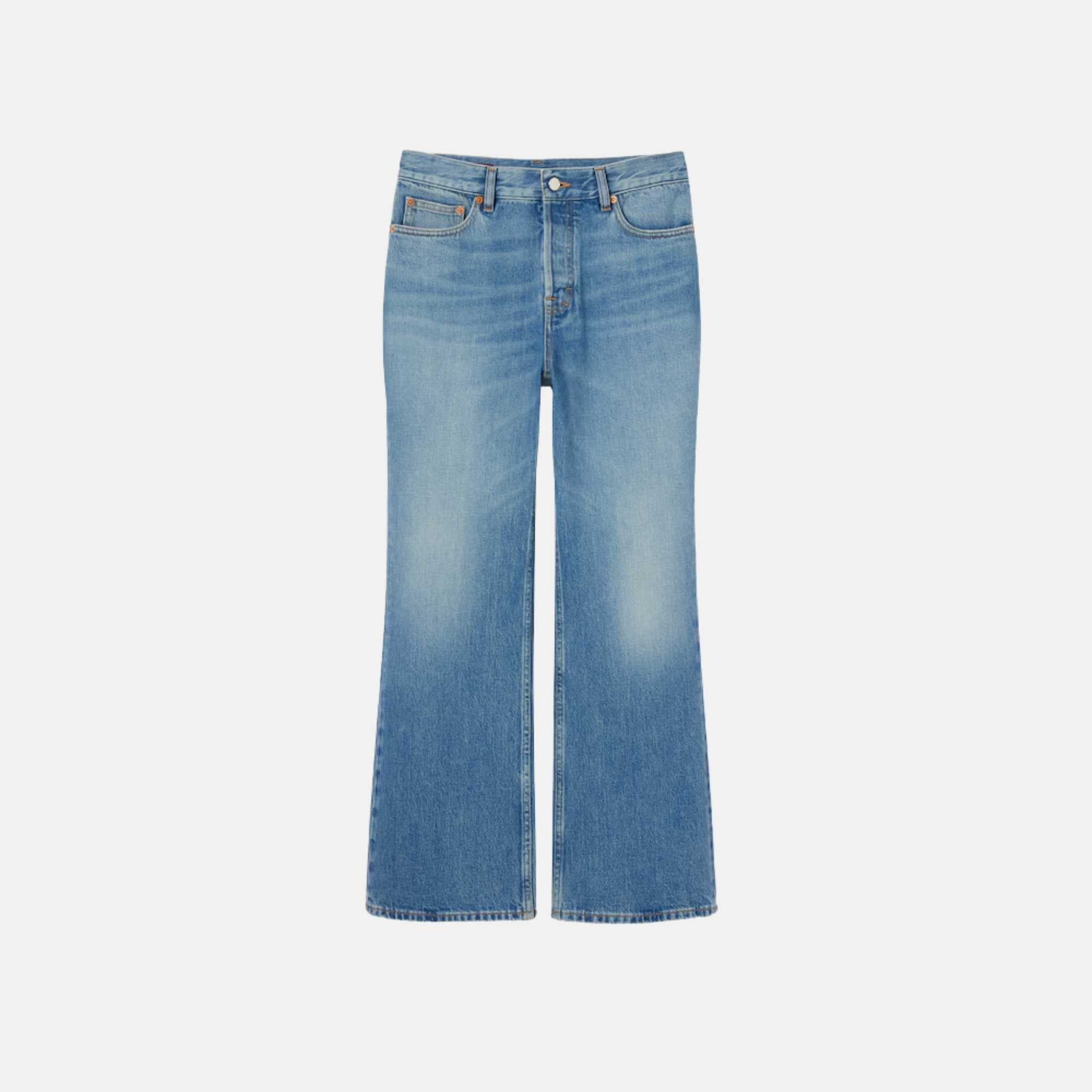 Gucci Cropped Flared Denim Trousers, Front