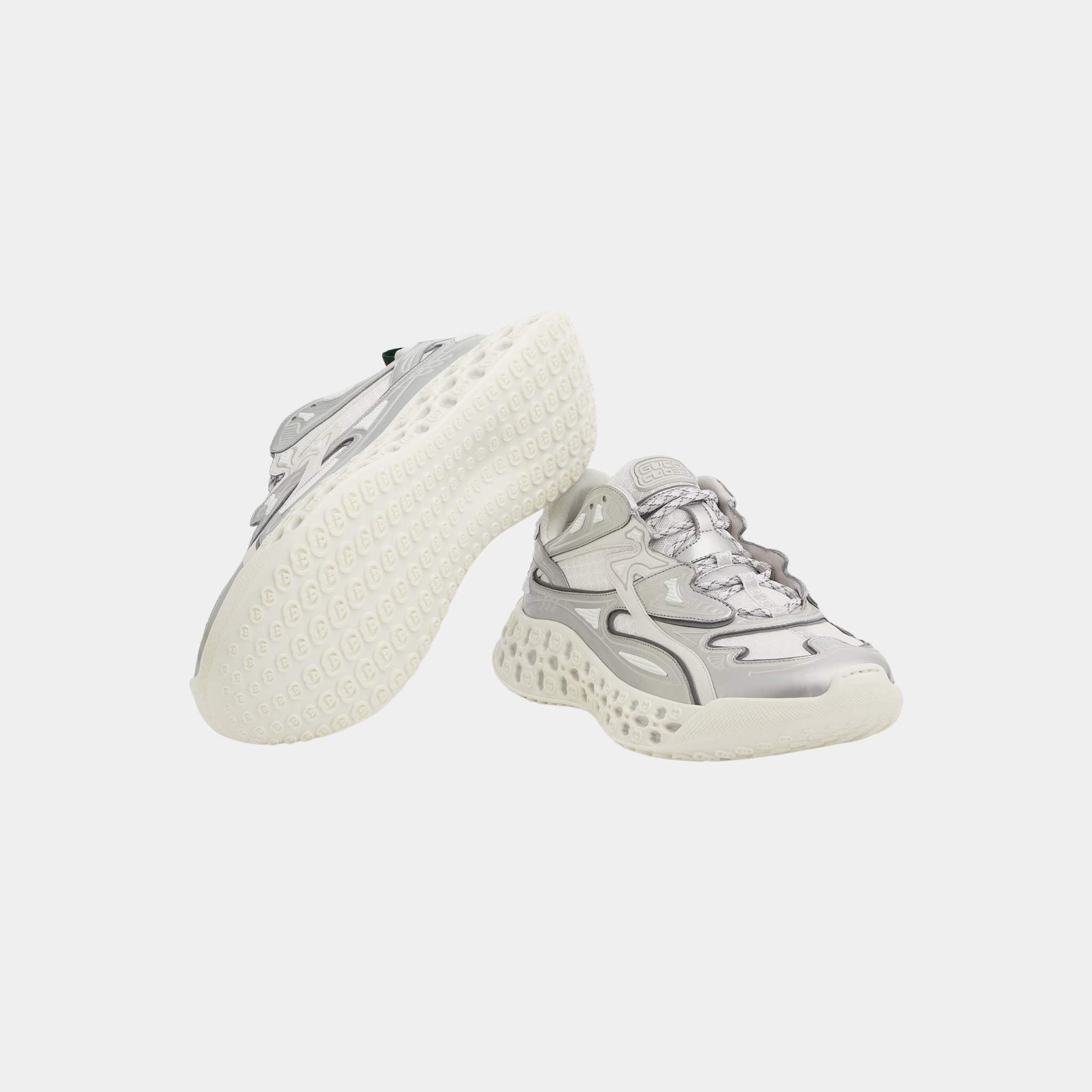 Gucci Cub3D Demetra Trainer With Bi-Material Sole, Grey, White, Sole