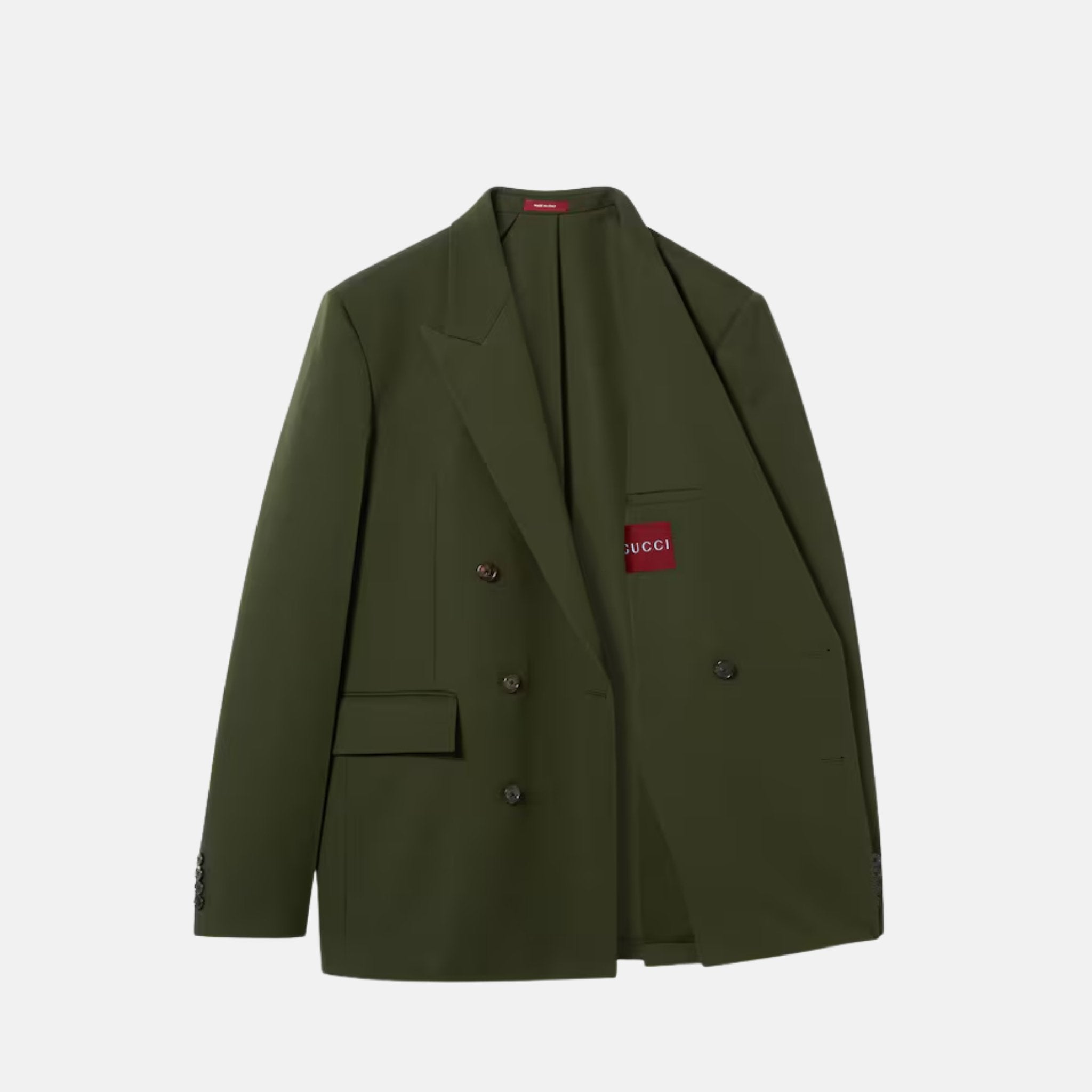 Gucci Double Breasted Light Wool Gabardine Jacket, Inside