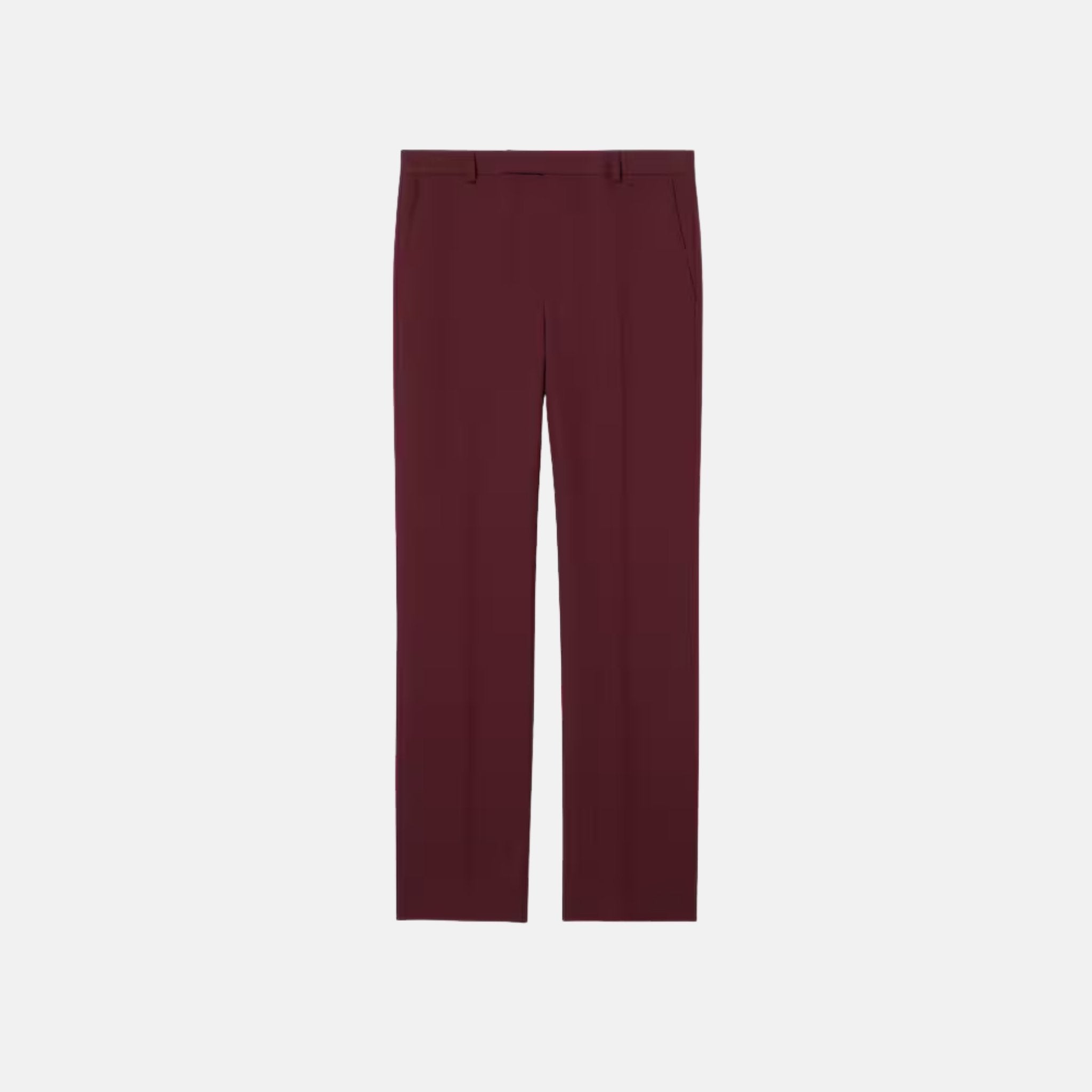 Gucci Embossed Cotton Twill Trouser, Burgundy, Front