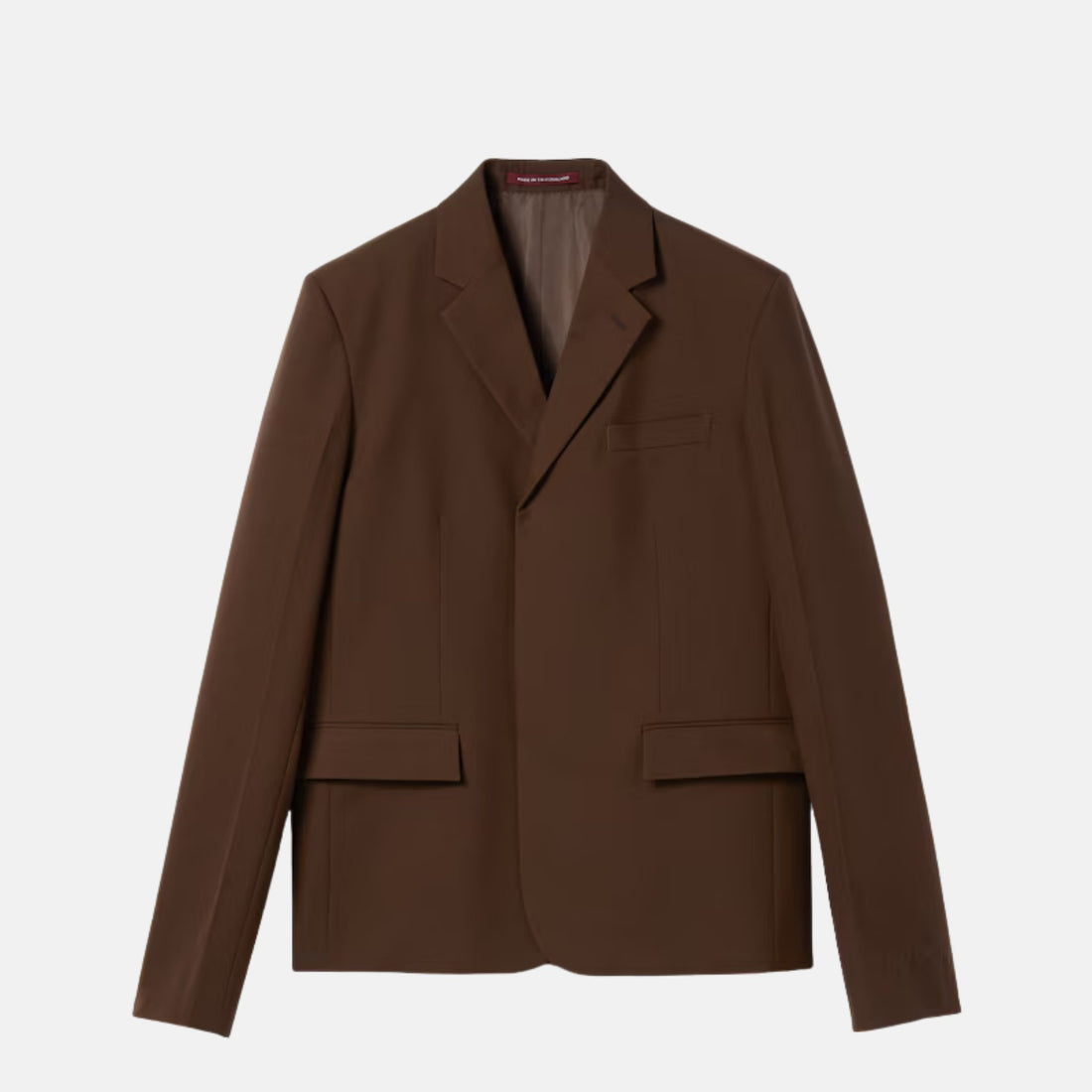 Gucci Embossed Wool Gabardine Jacket, Brown, Front