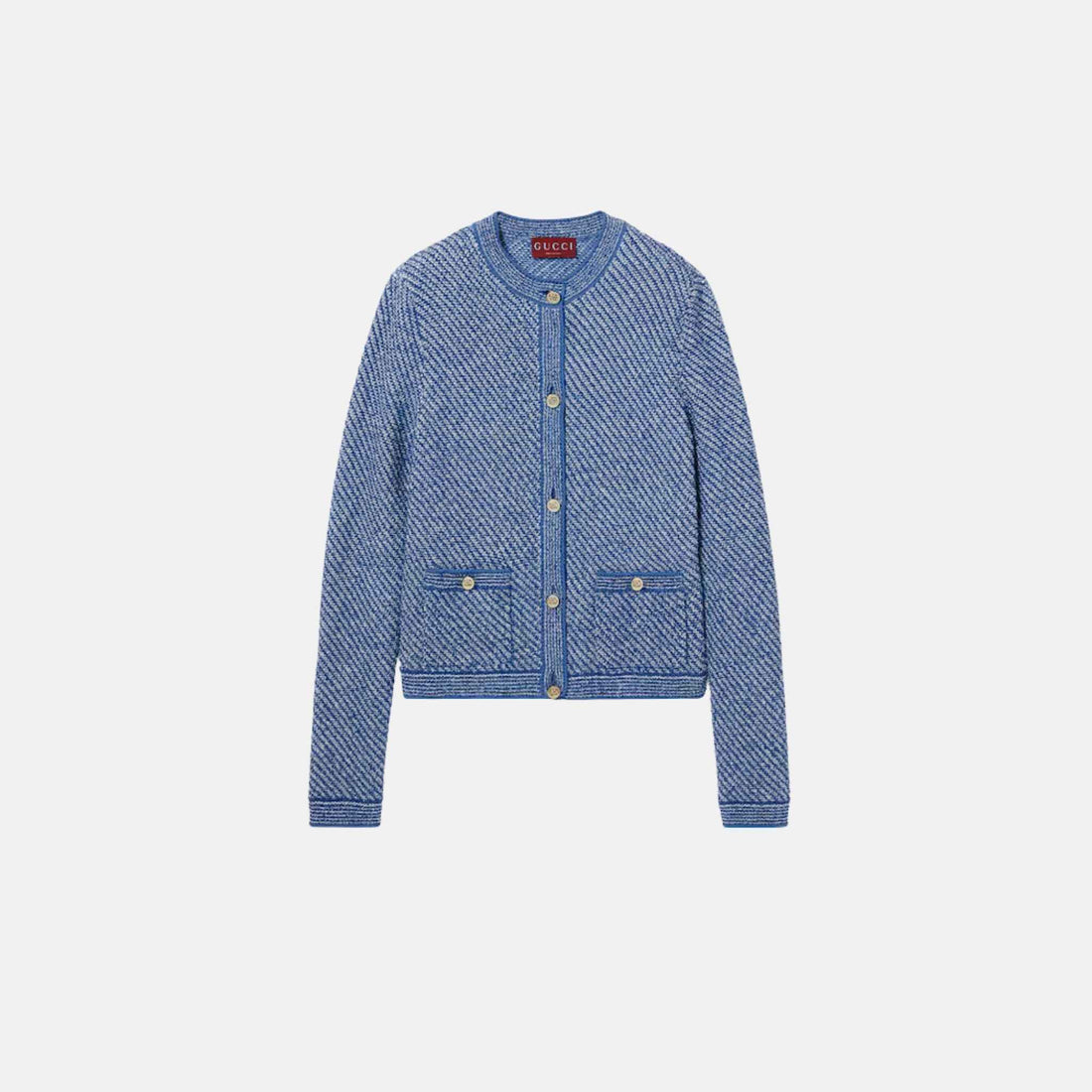 Gucci Fine Cotton Crewneck Cardigan, Front