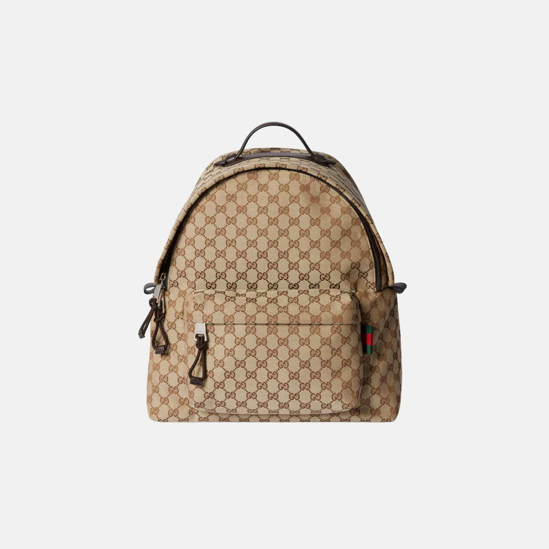 Gucci GG Canvas Medium Backpack, Beige, Front