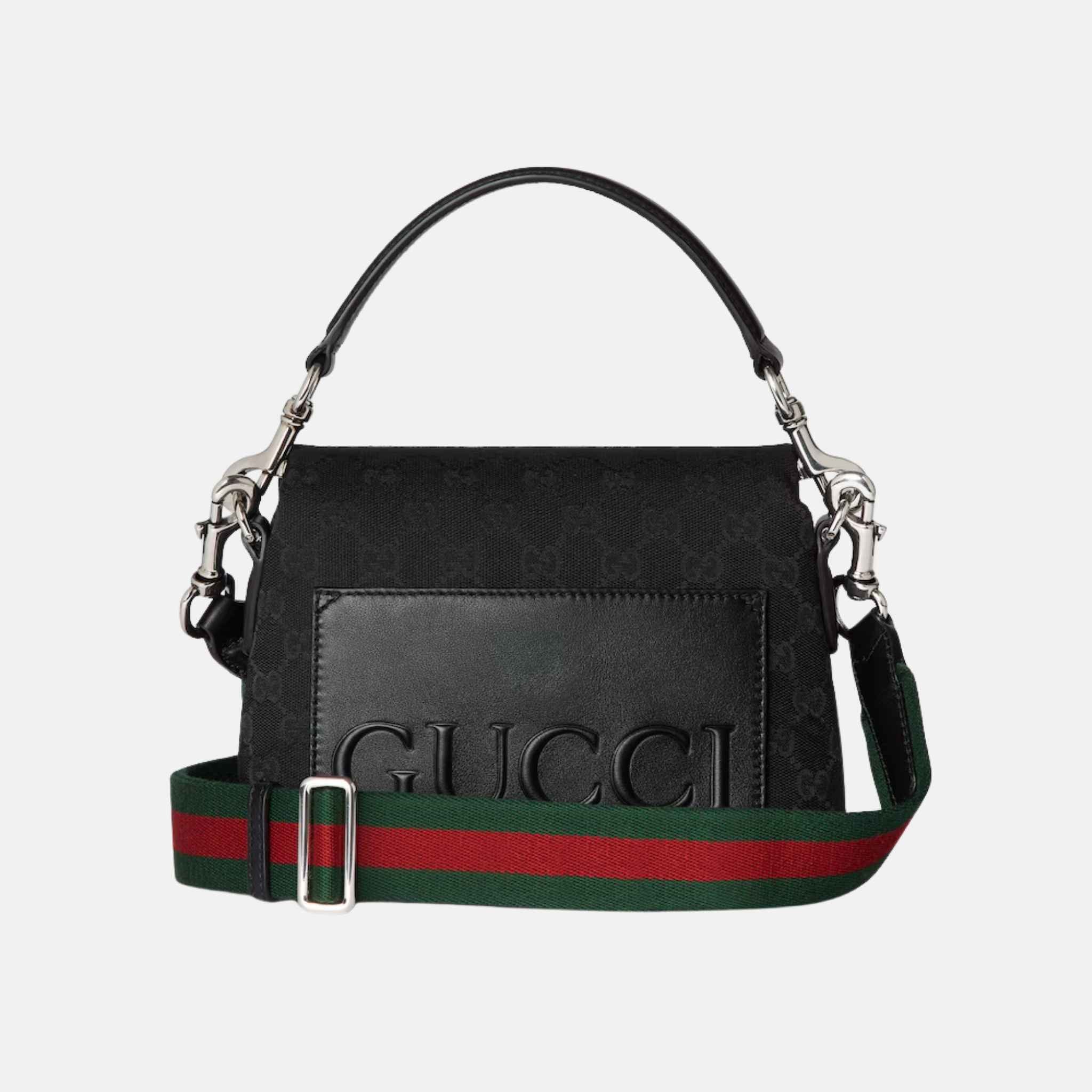 Gucci GG Canvas Small Crossbody Bag, Black, Front