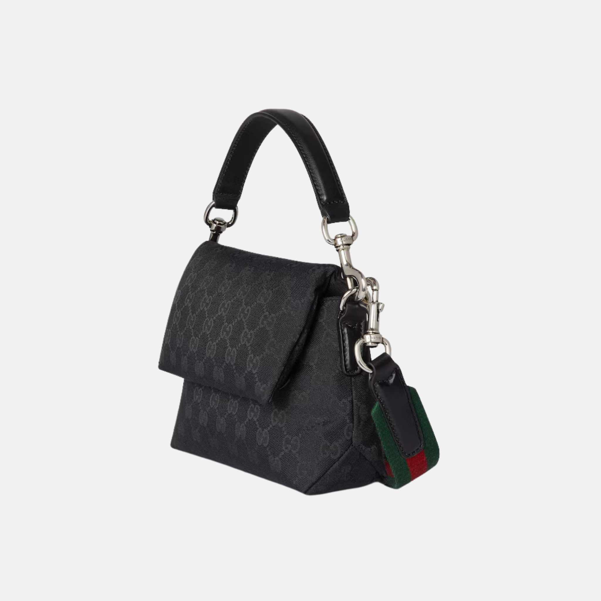 Gucci GG Canvas Small Crossbody Bag, Black, Side