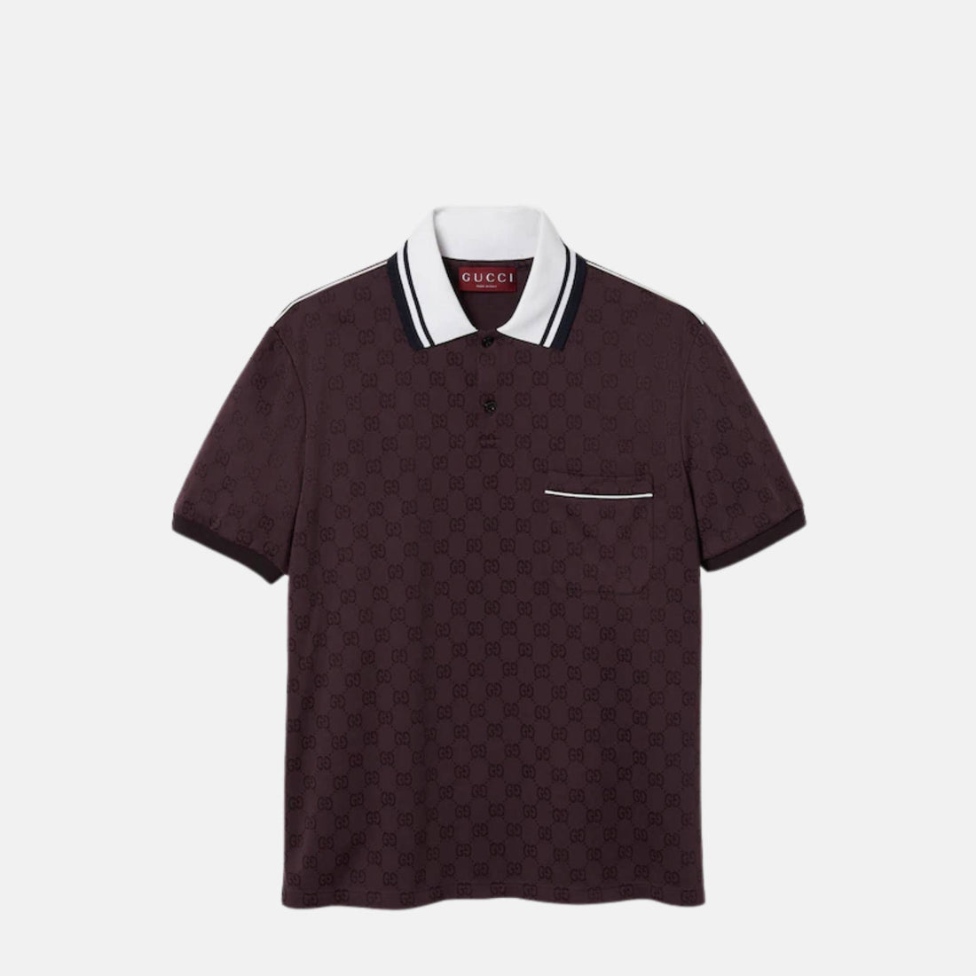 Gucci GG Nylon And Cotton Polo Shirt, Red, Front