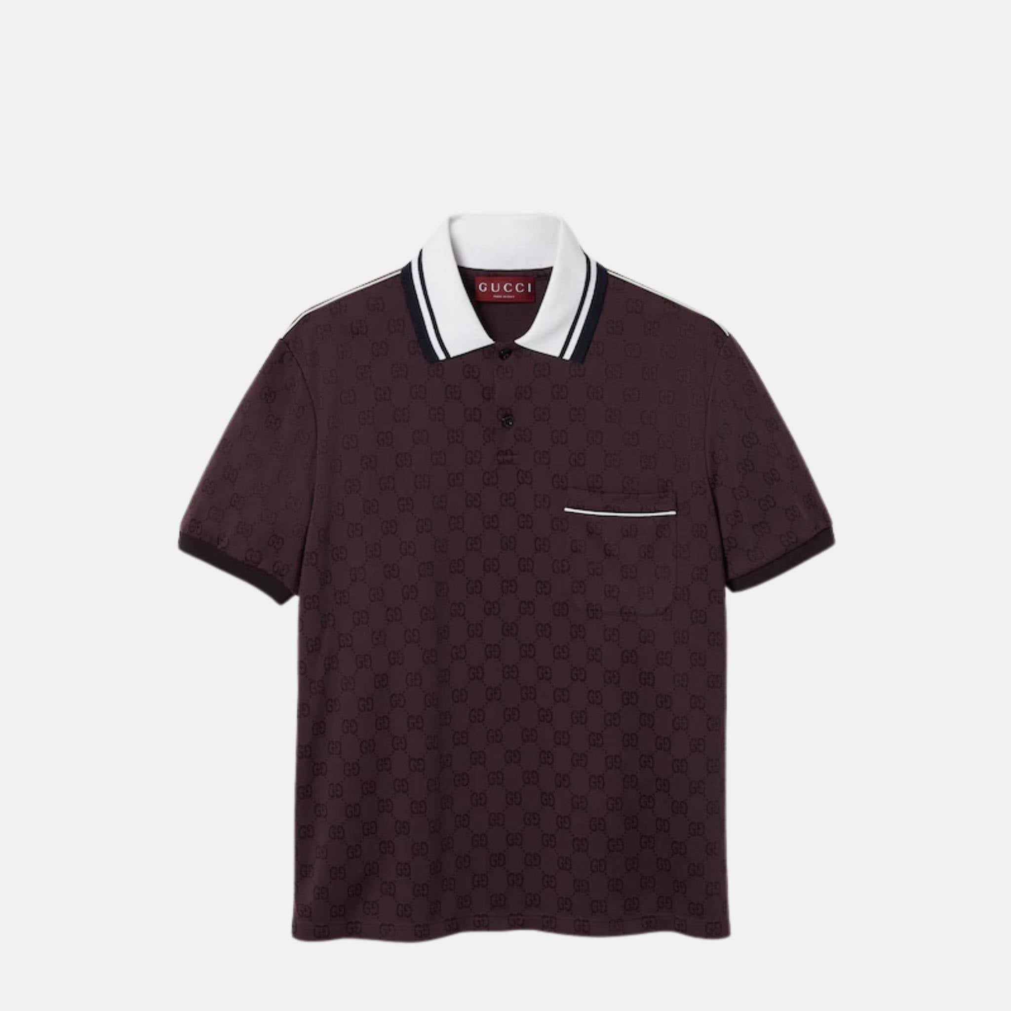 Gucci GG Nylon And Cotton Polo Shirt, Red, Front