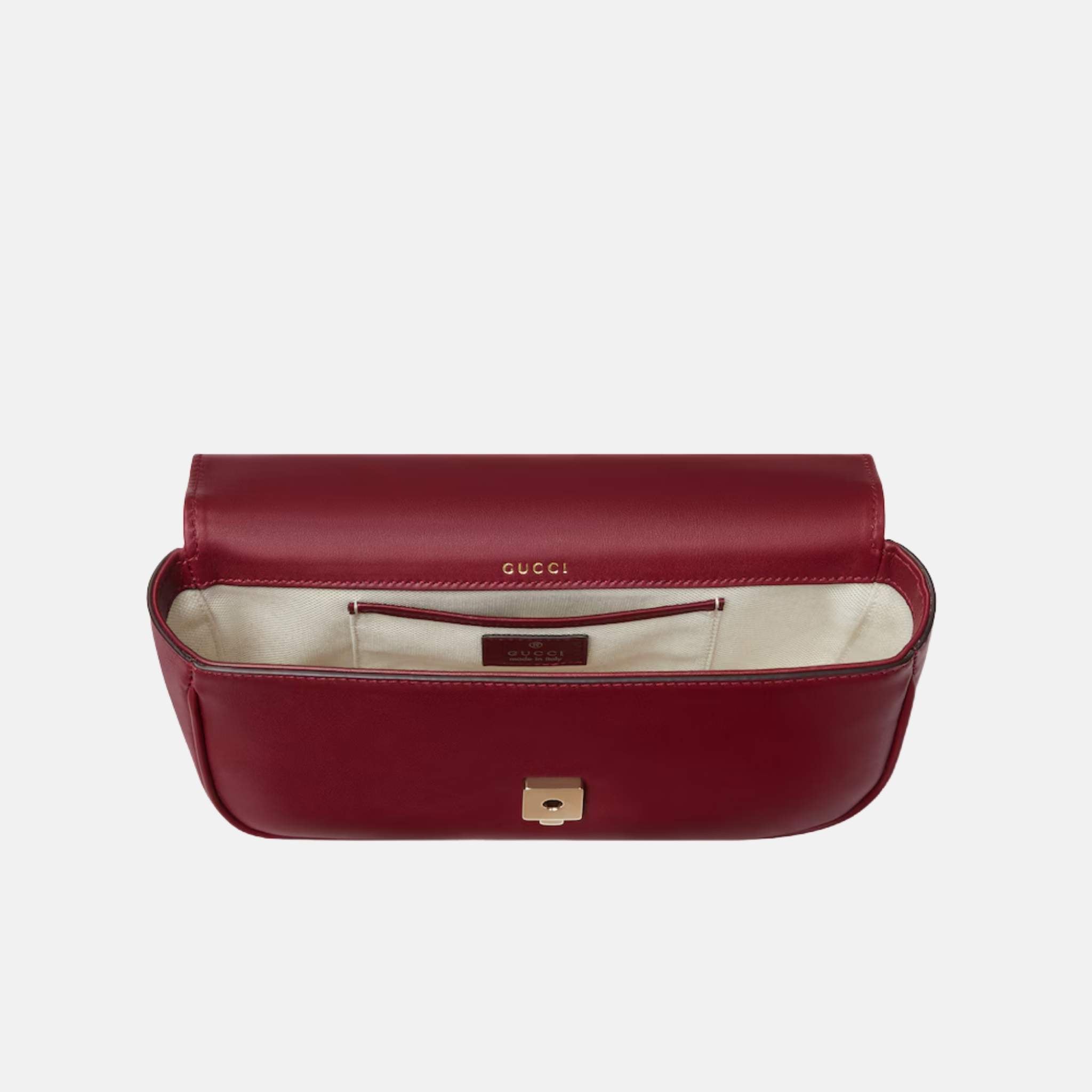 Gucci Horsebit 1955 Small Top Handle Bag In Leather, Red, Inside