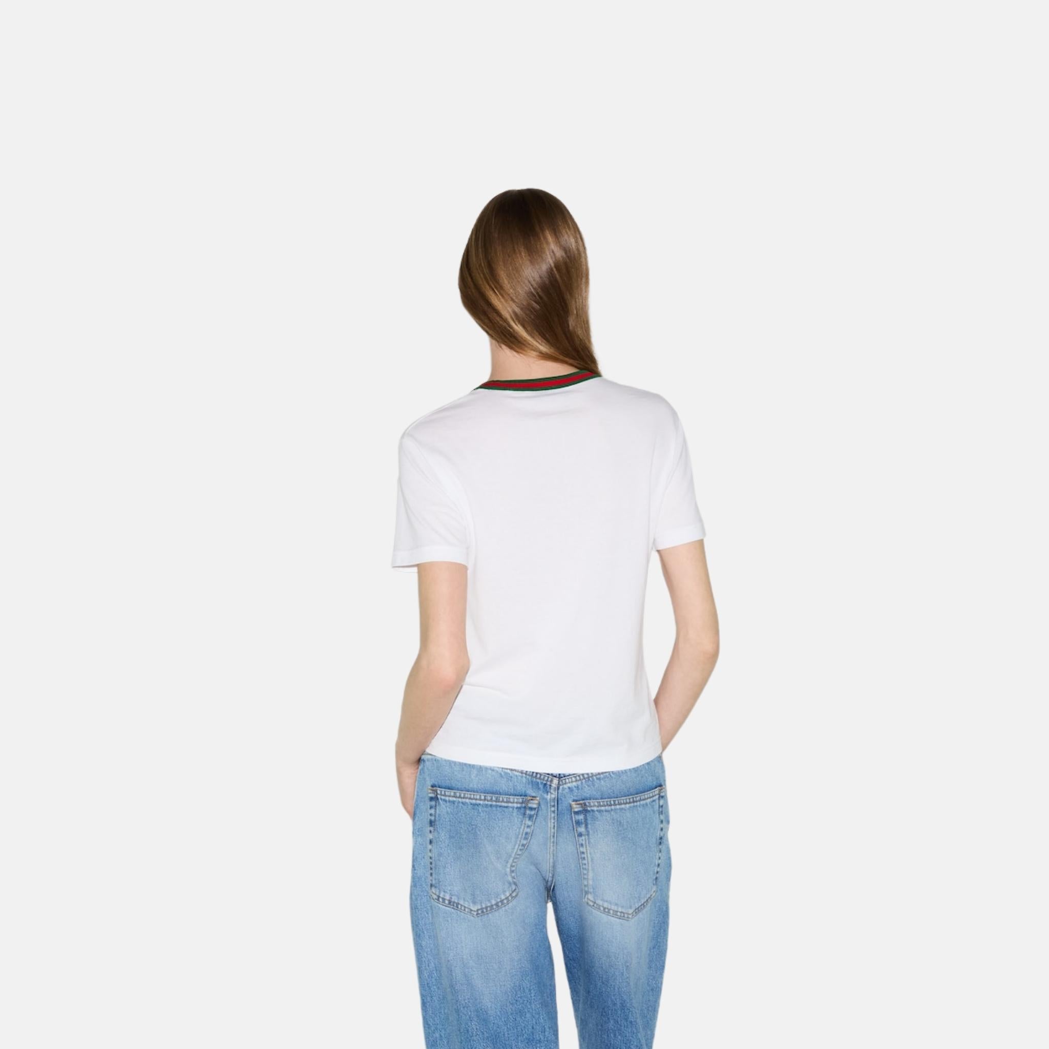 Gucci Jersey T-Shirt With Web, Back