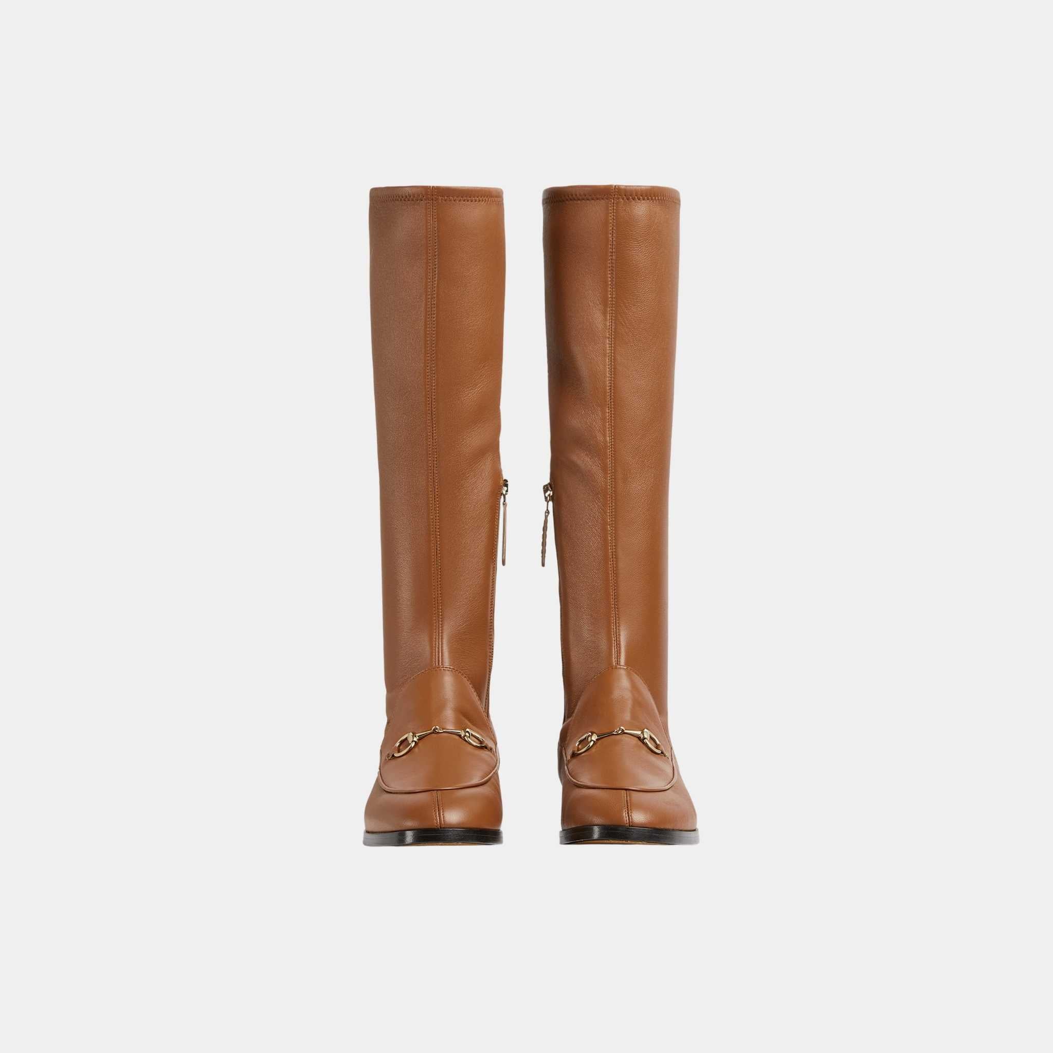 Gucci Jordaan Boot Stretch Leather, Brown, Front