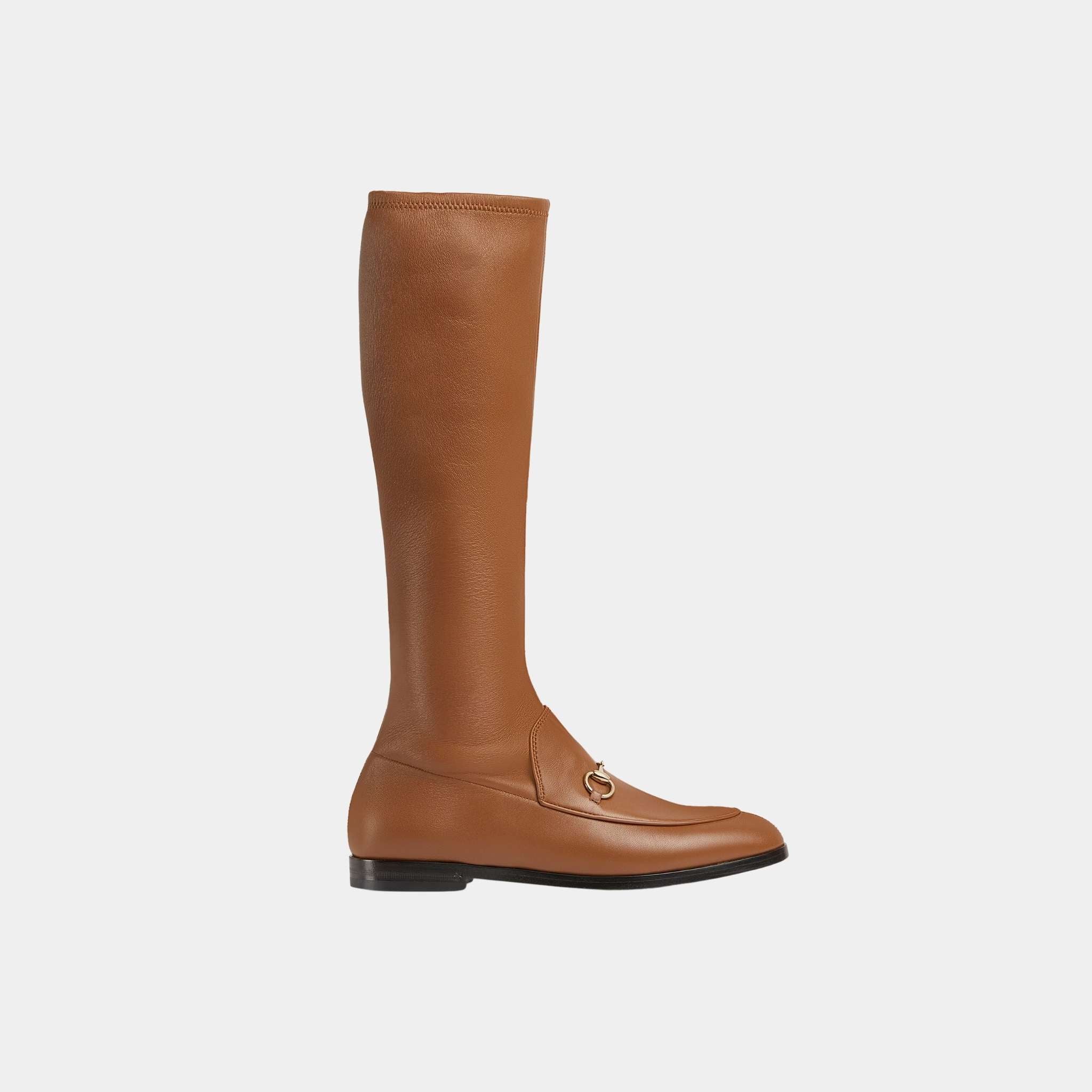Gucci Jordaan Boot Stretch Leather, Brown, Side