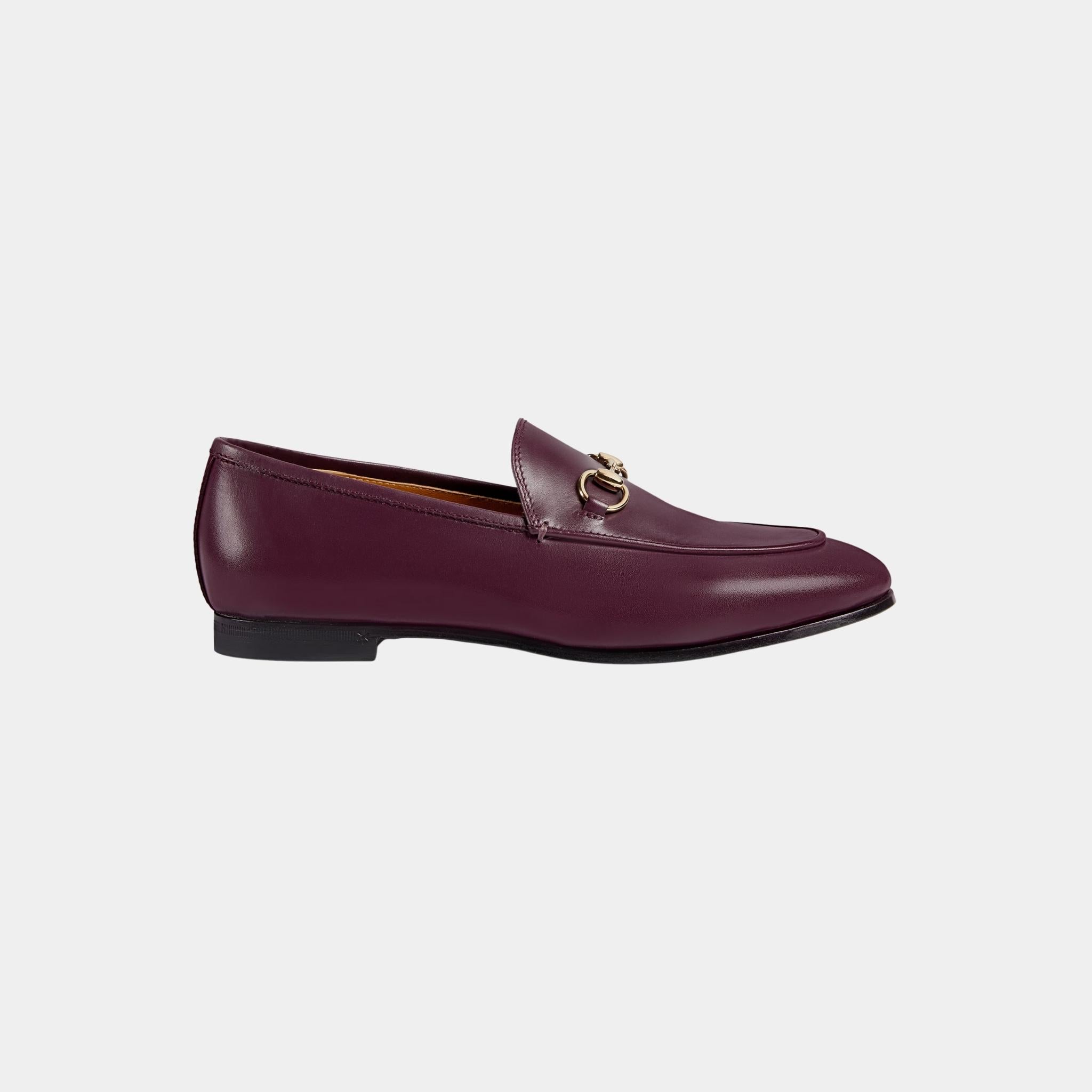 Gucci Jordaan Loafer With Light Gold-Toned Hardware, Dark Purple, Side