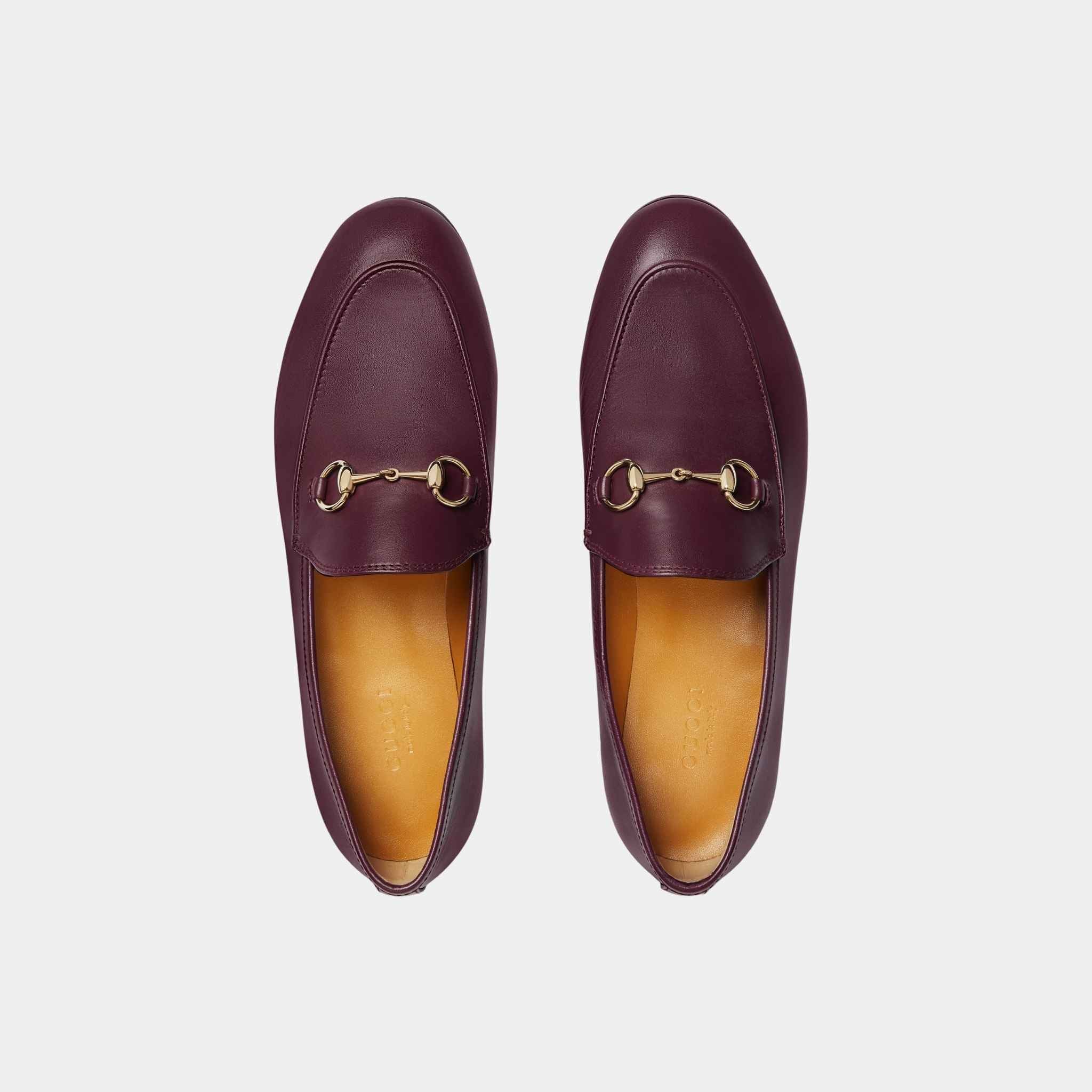 Gucci Jordaan Loafer With Light Gold-Toned Hardware, Dark Purple, Top
