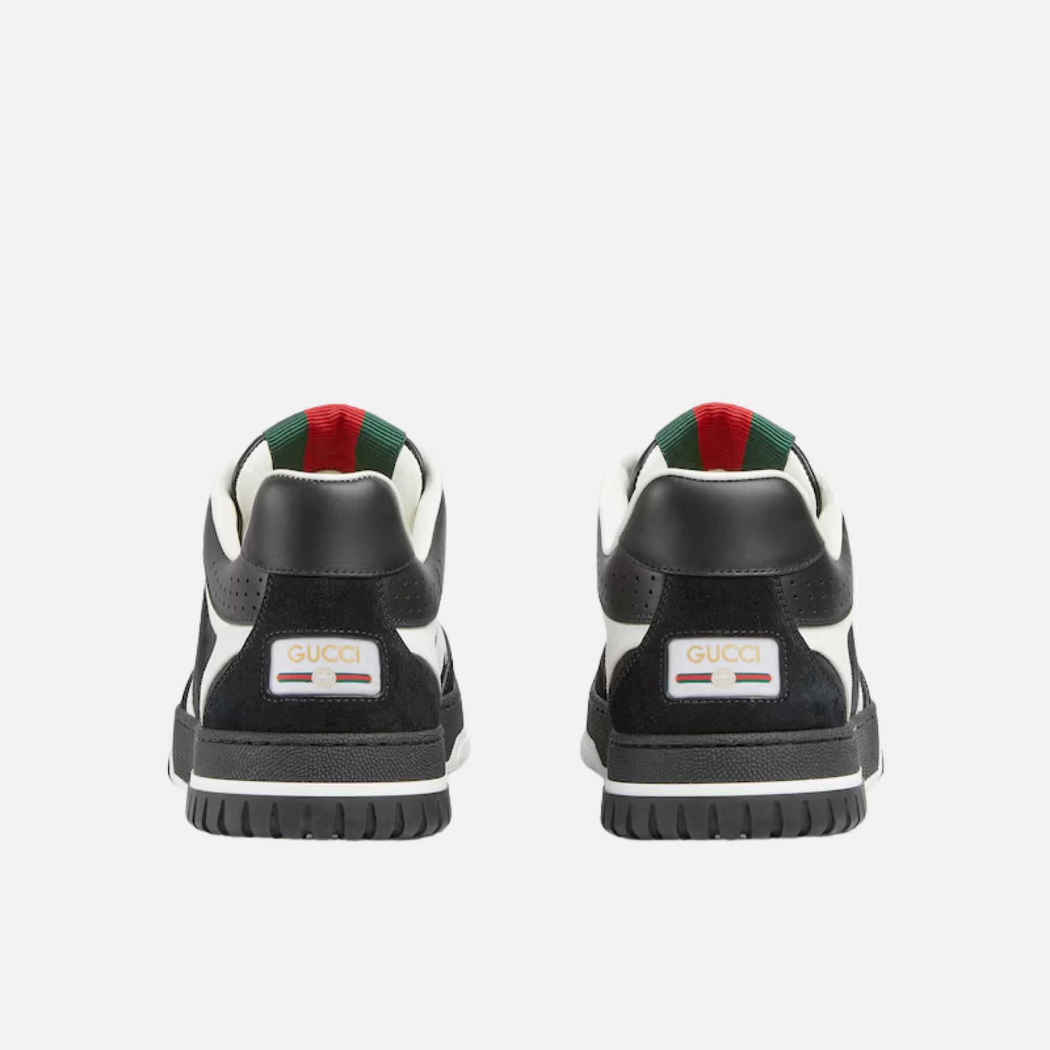 Gucci Mens Re Web Trainer In GG Canvas, Black, Back