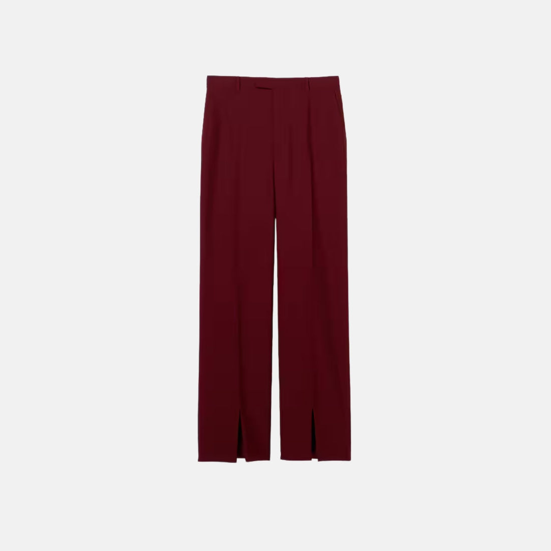 Gucci Oversize Low Waist Wool Pant, Red, Front