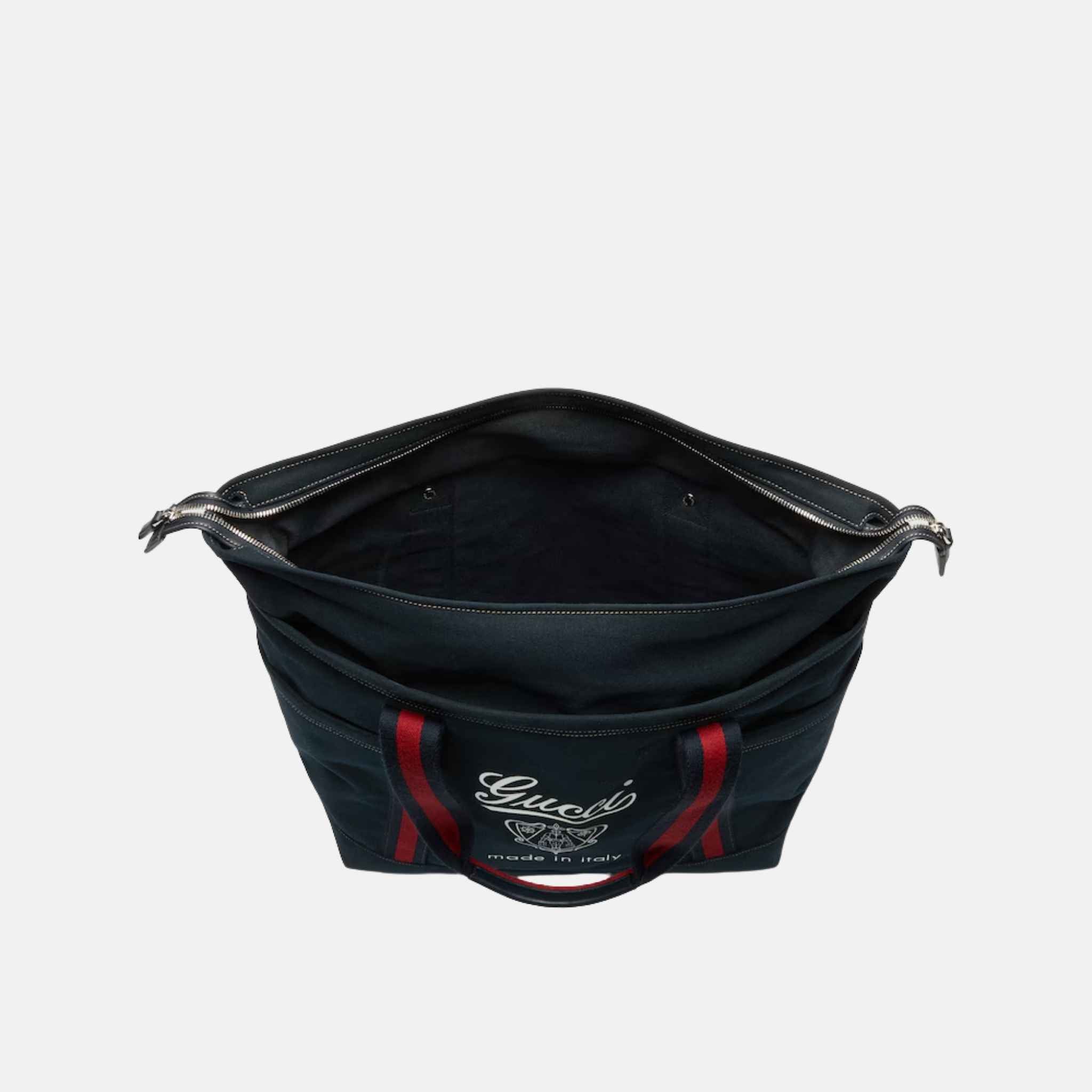 Gucci Printed Canvas Large Tote Bag, Blue, Inside