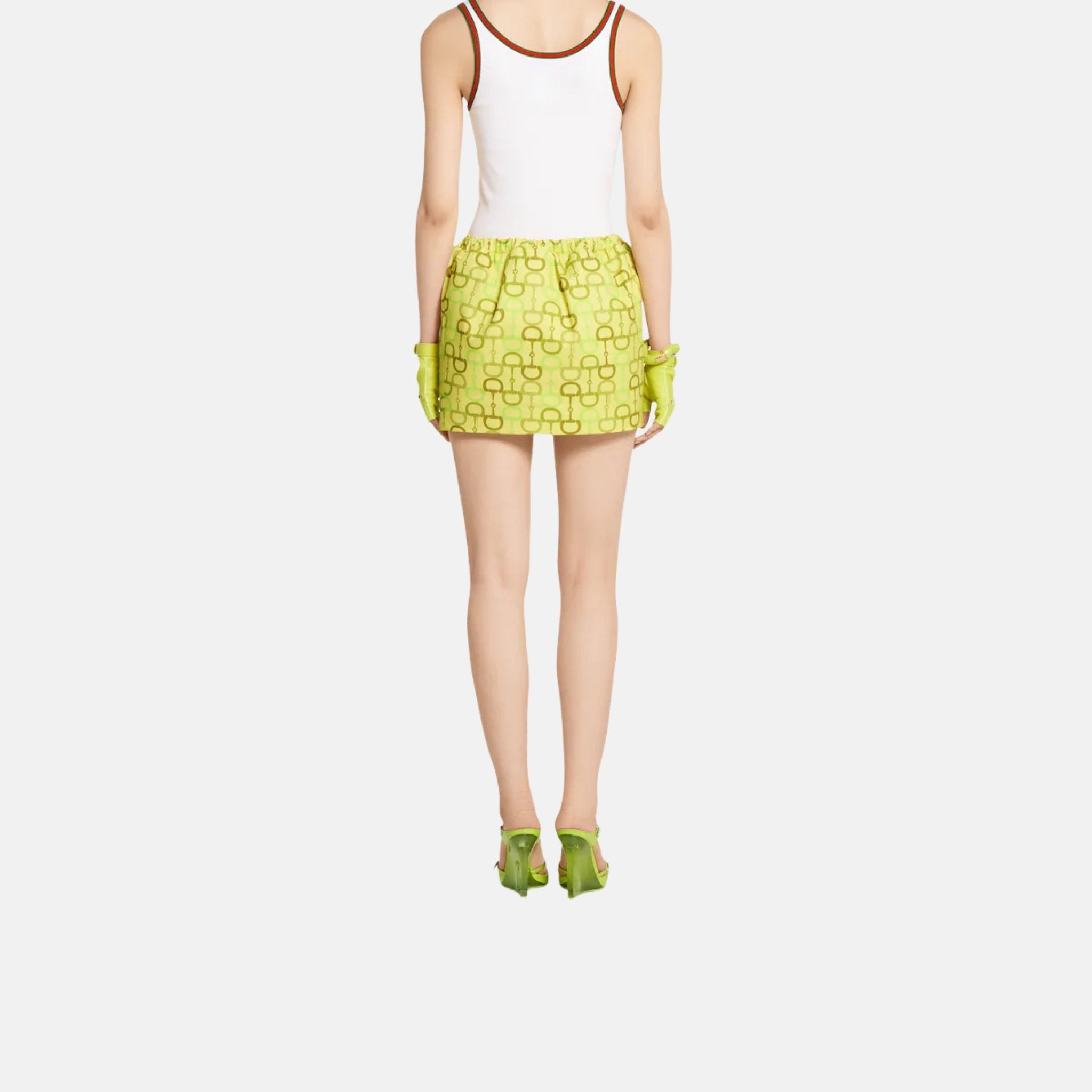 Gucci Printed Cotton Mini Skirt, Back