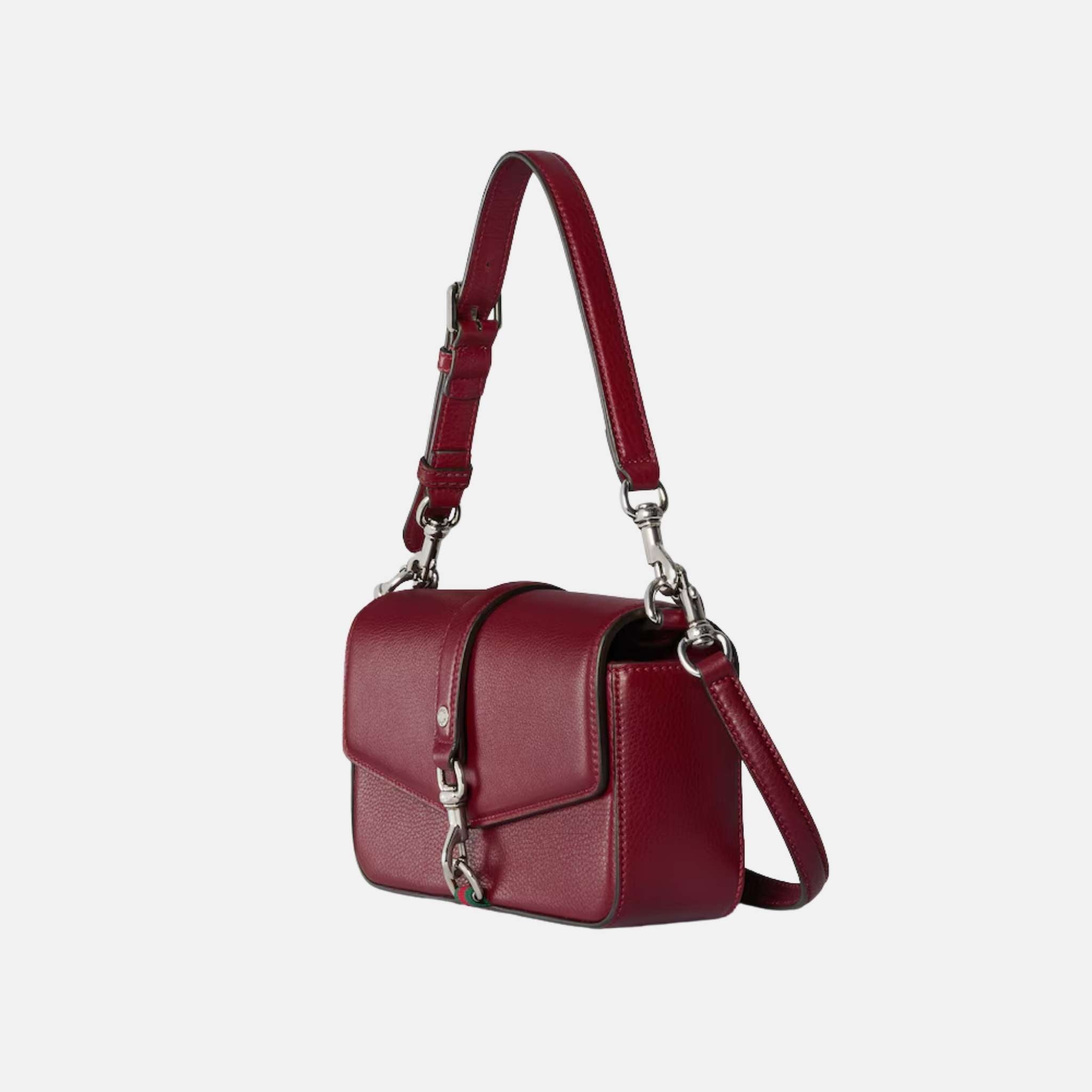 Gucci Small Crossbody Bag With Hook Closure, Red, Side