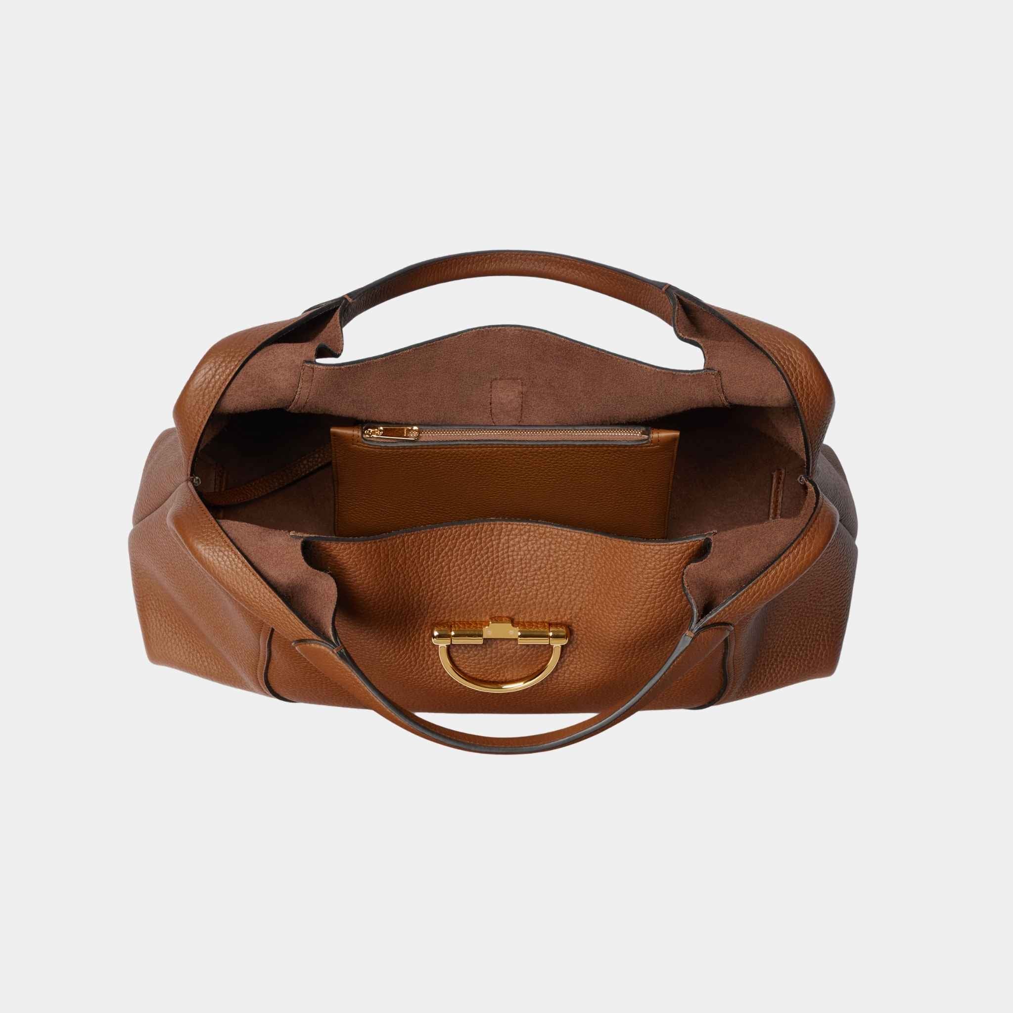 Gucci Softbit Maxi Shoulder Bag, Brown, Inside