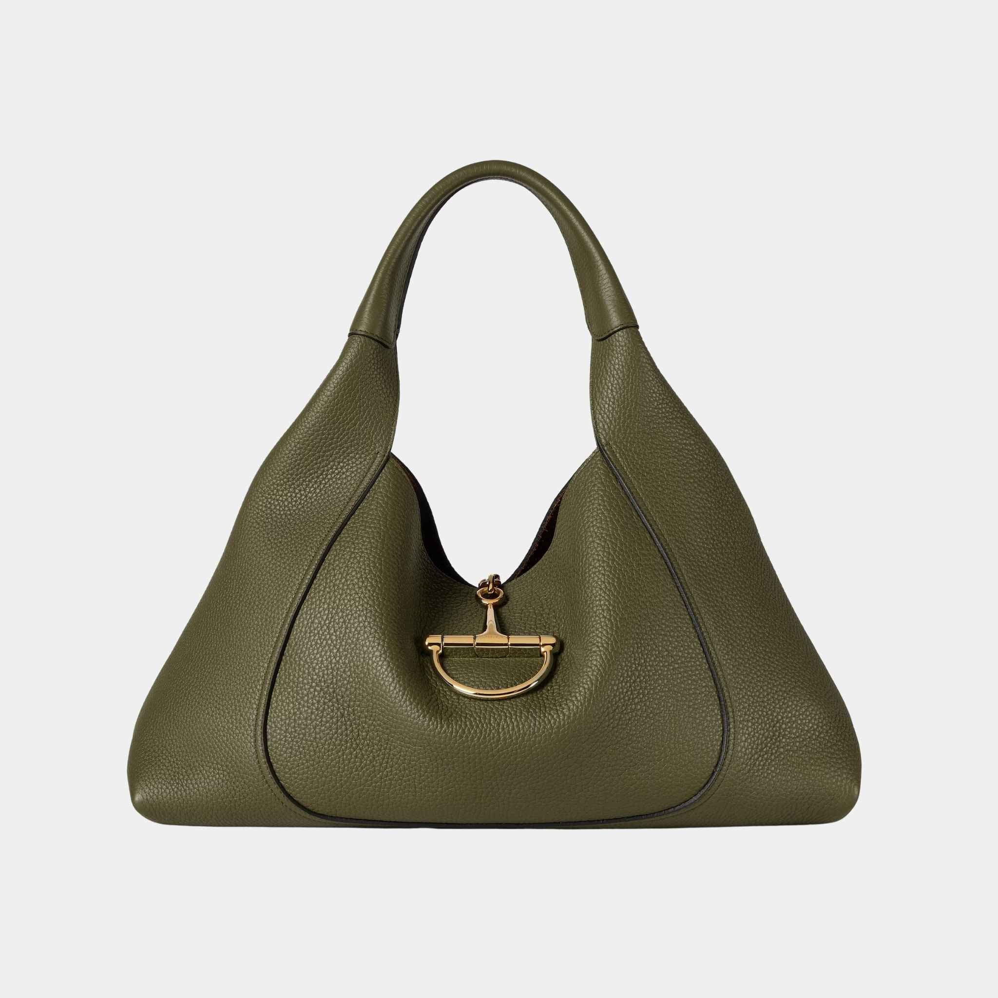 Gucci Softbit Maxi Shoulder Bag, Dark Green, Front