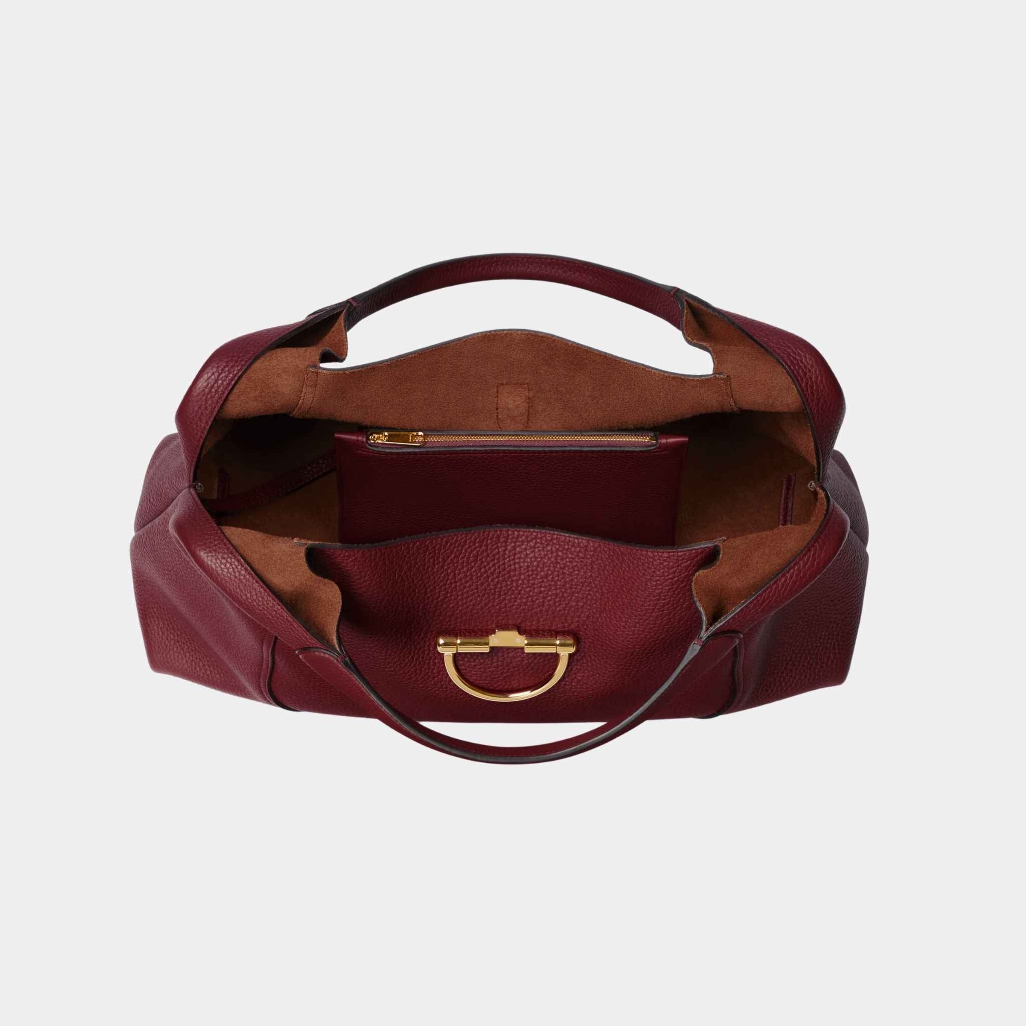 Gucci Softbit Maxi Shoulder Bag, Rosso Ancora Red, Inside