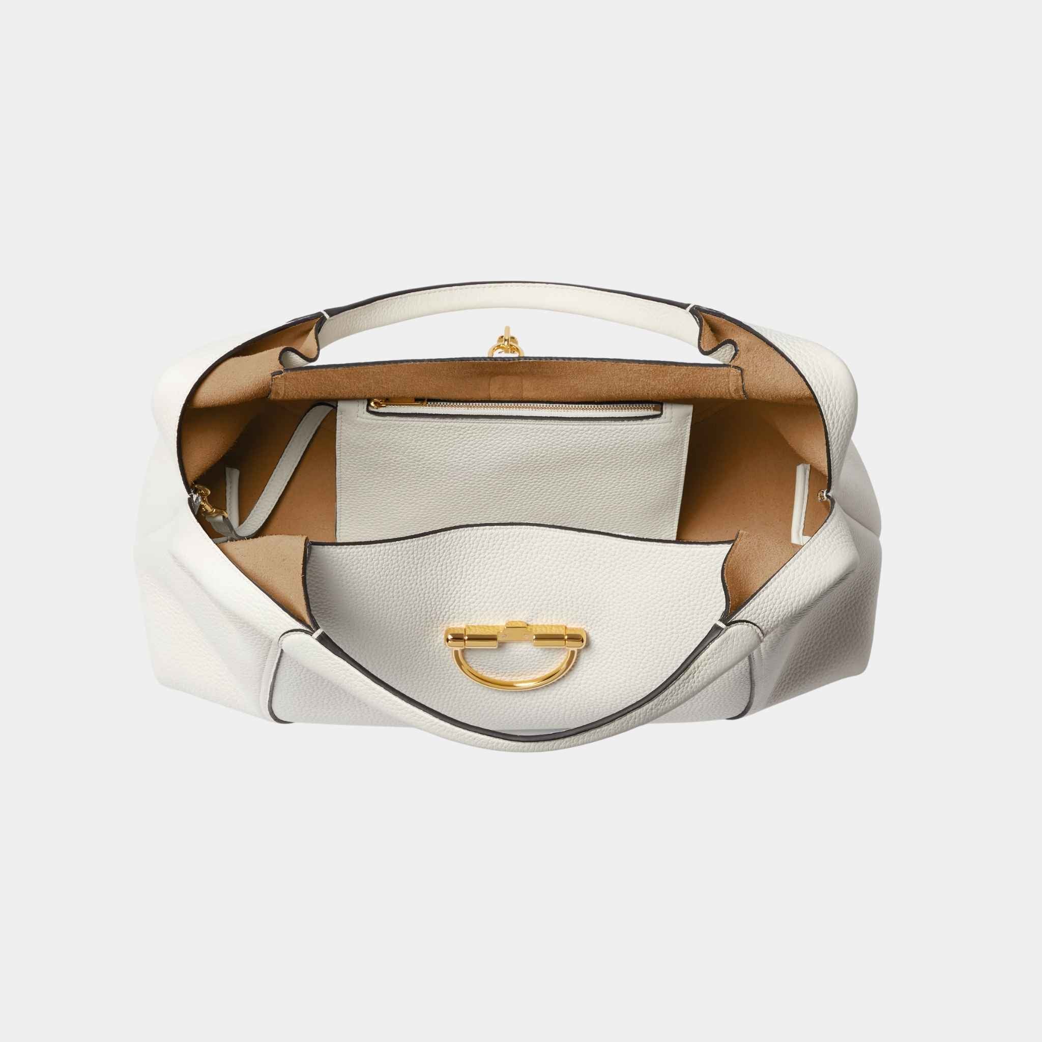 Gucci Softbit Maxi Shoulder Bag, White, Inside