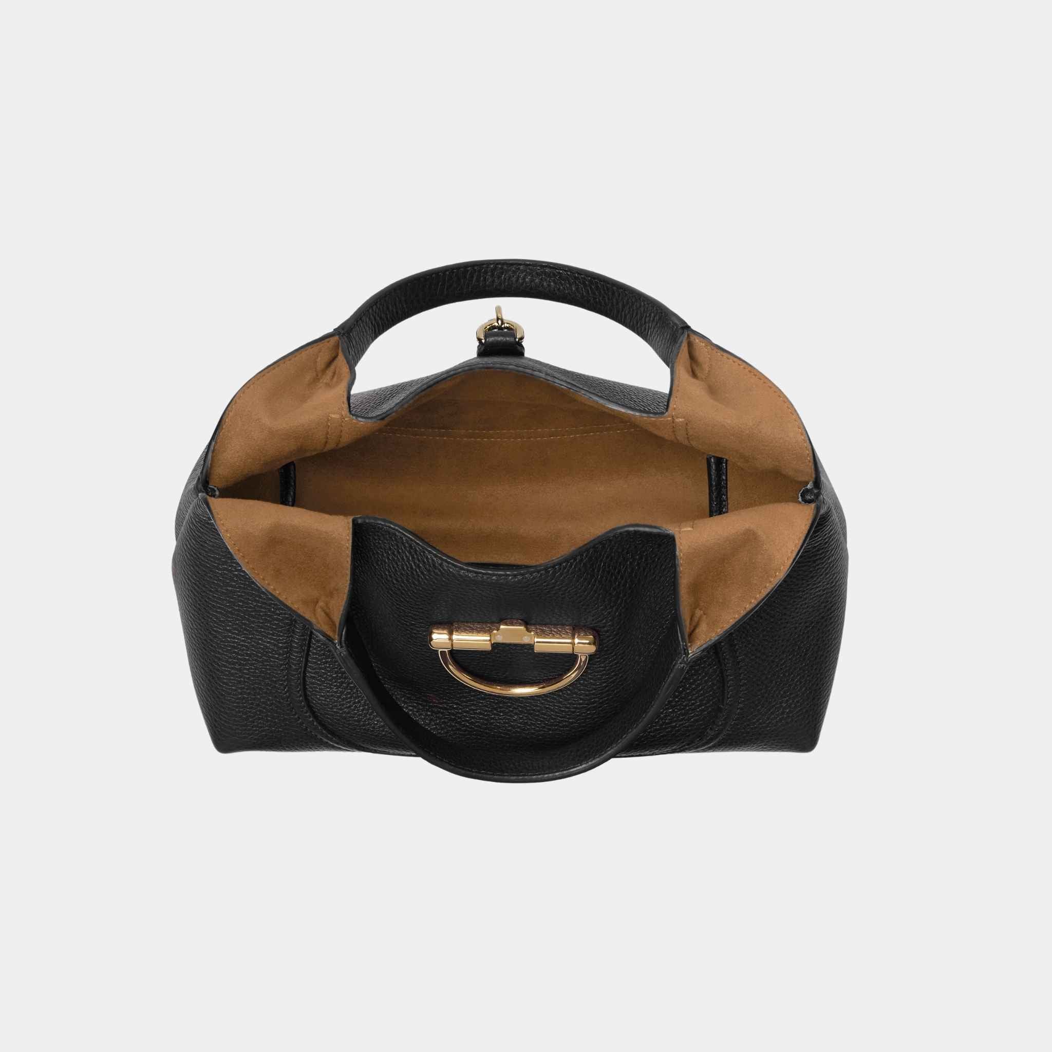 Gucci Softbit Medium Top Handle Bag, Black, Inside