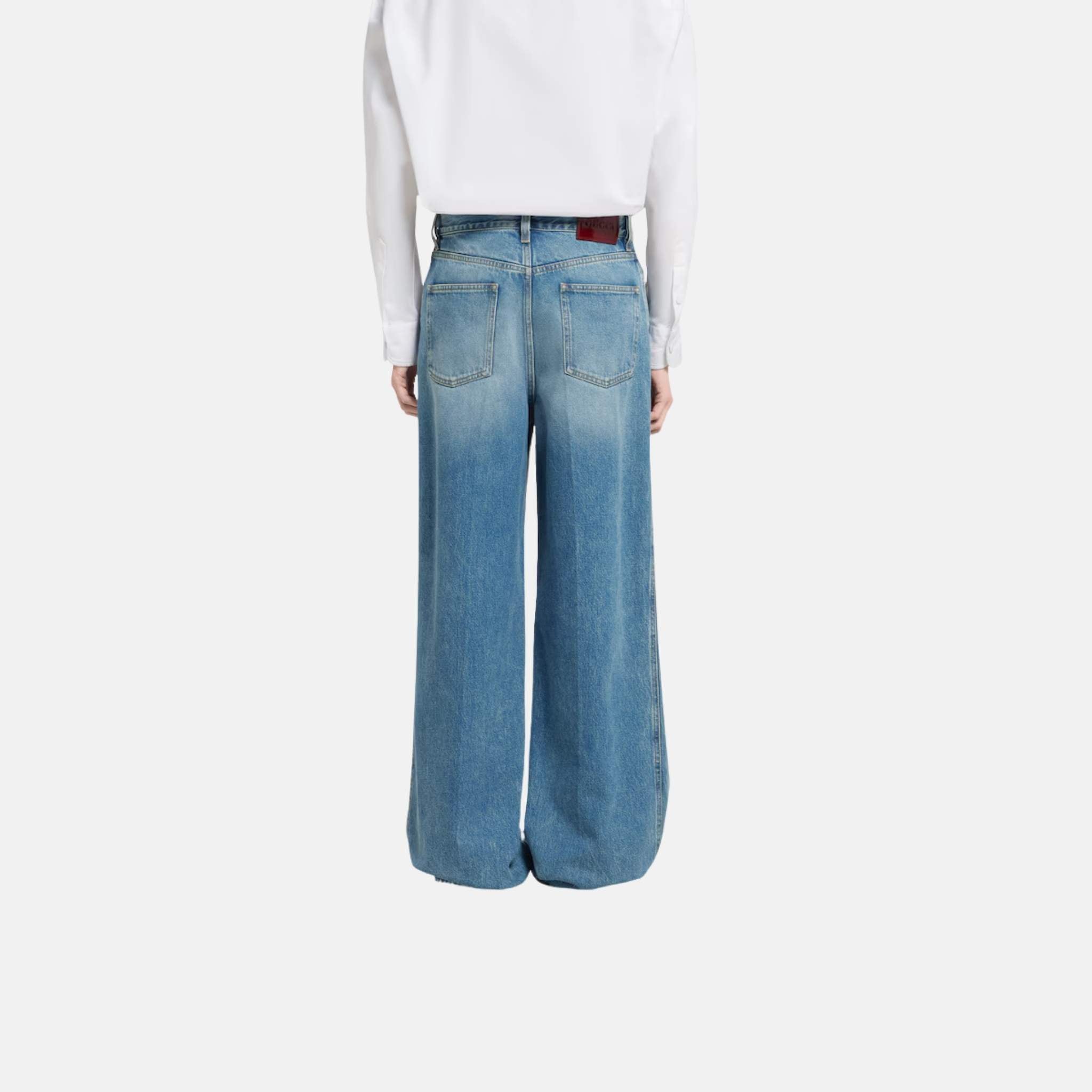 Gucci Wide Leg Denim Pants, Back