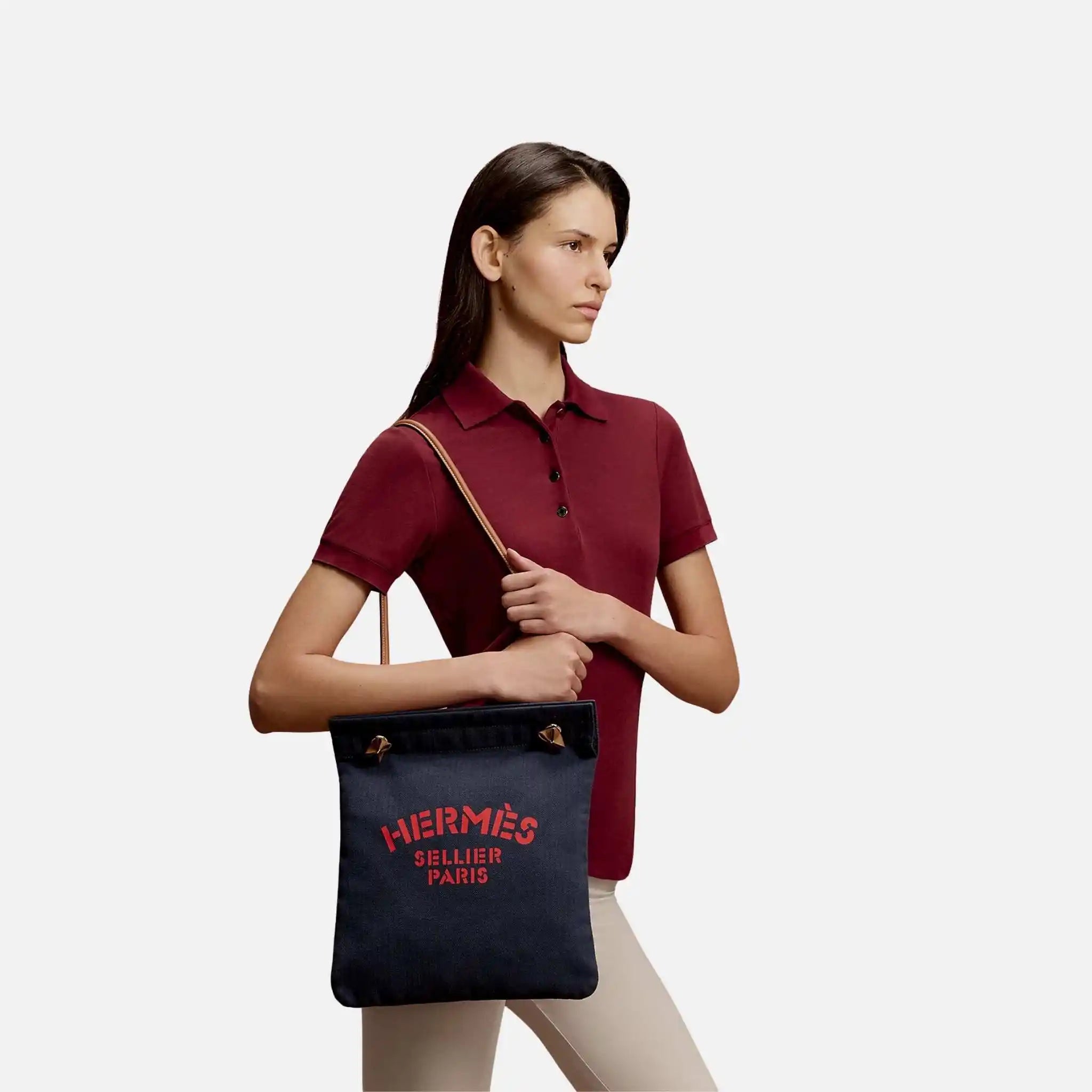 Hermes Aline Grooming Bag, Blue Indigo and Gold