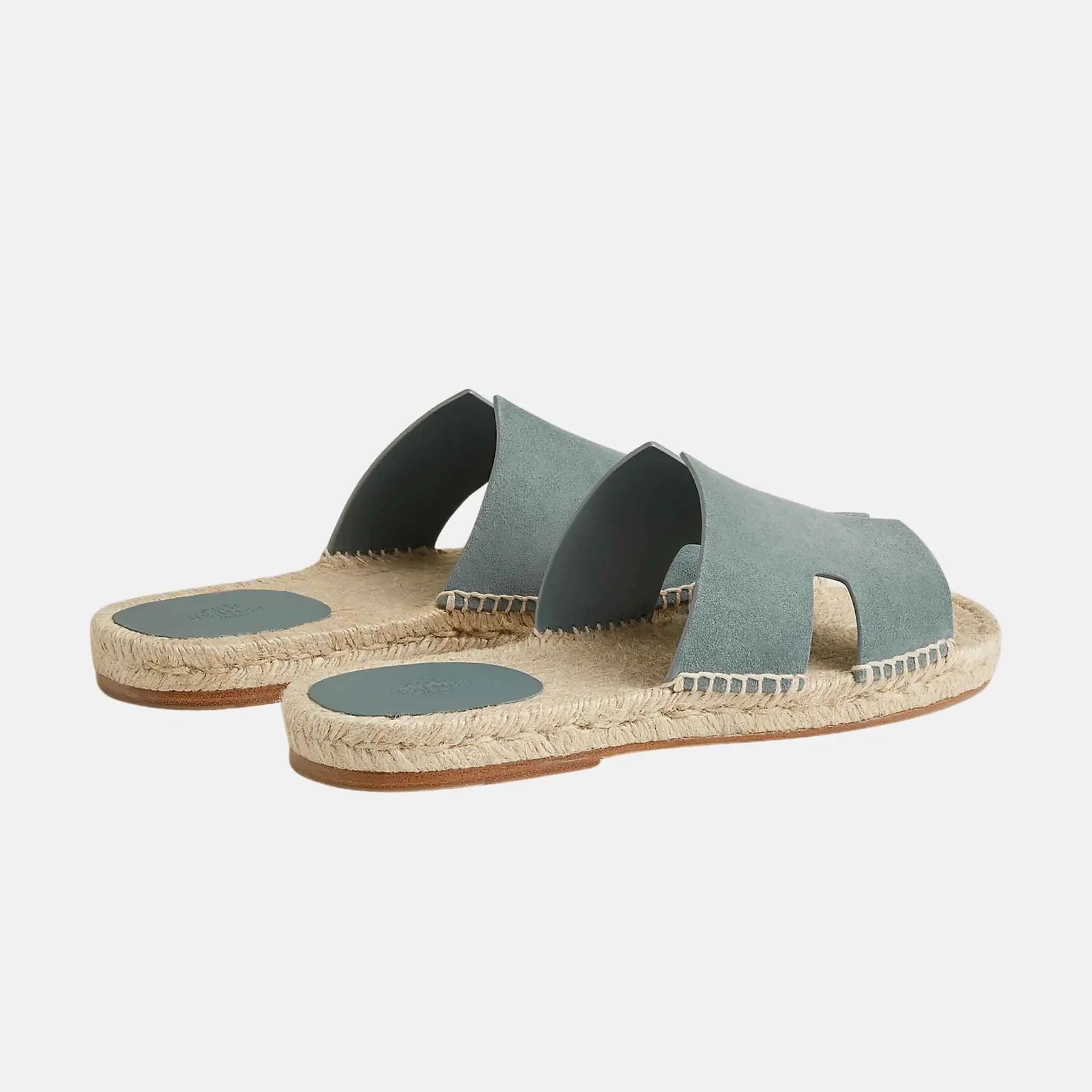 Hermes Antigua Espadrille In Suede Goatskin, Bleu Tonnerre, Back