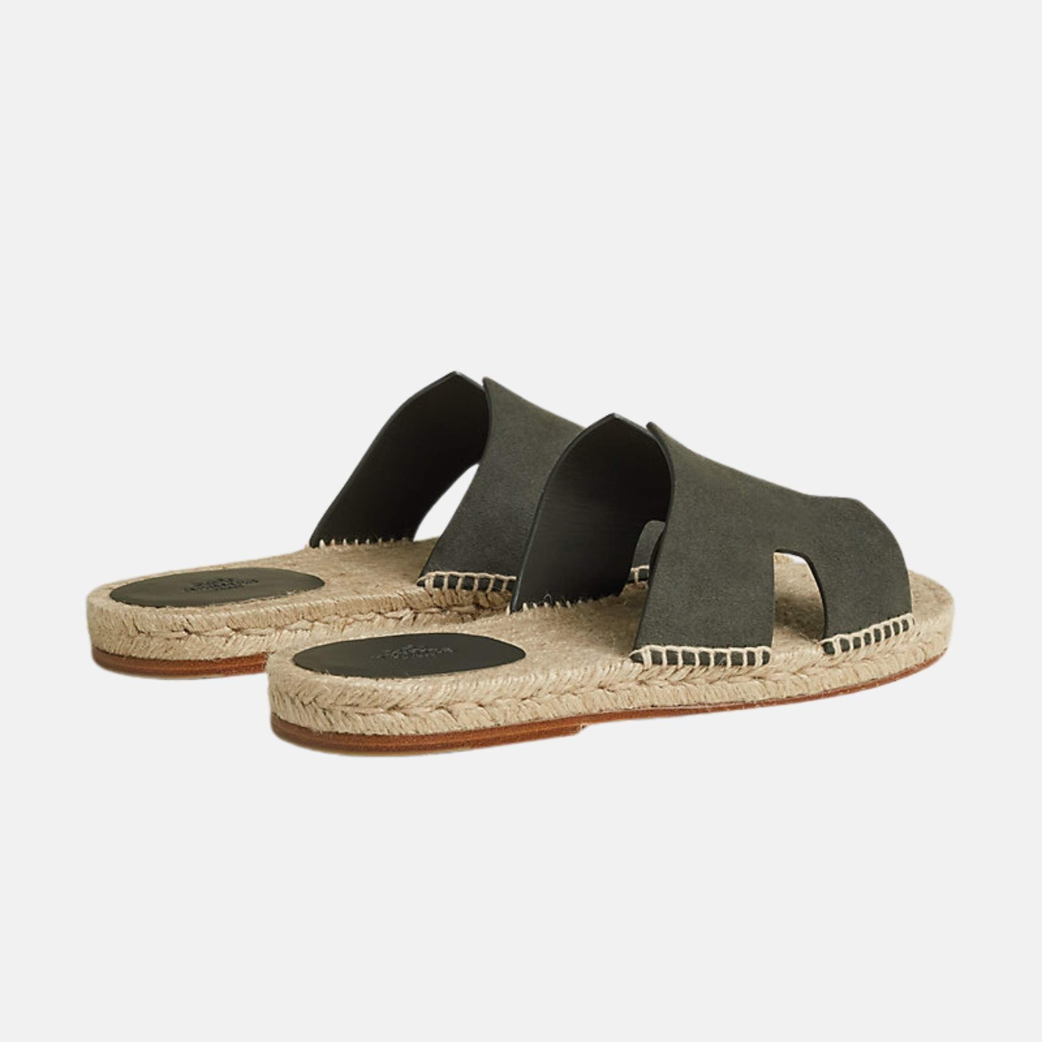 Hermes Antigua Suede Goatskin Espadrille, Vert Foret, Back