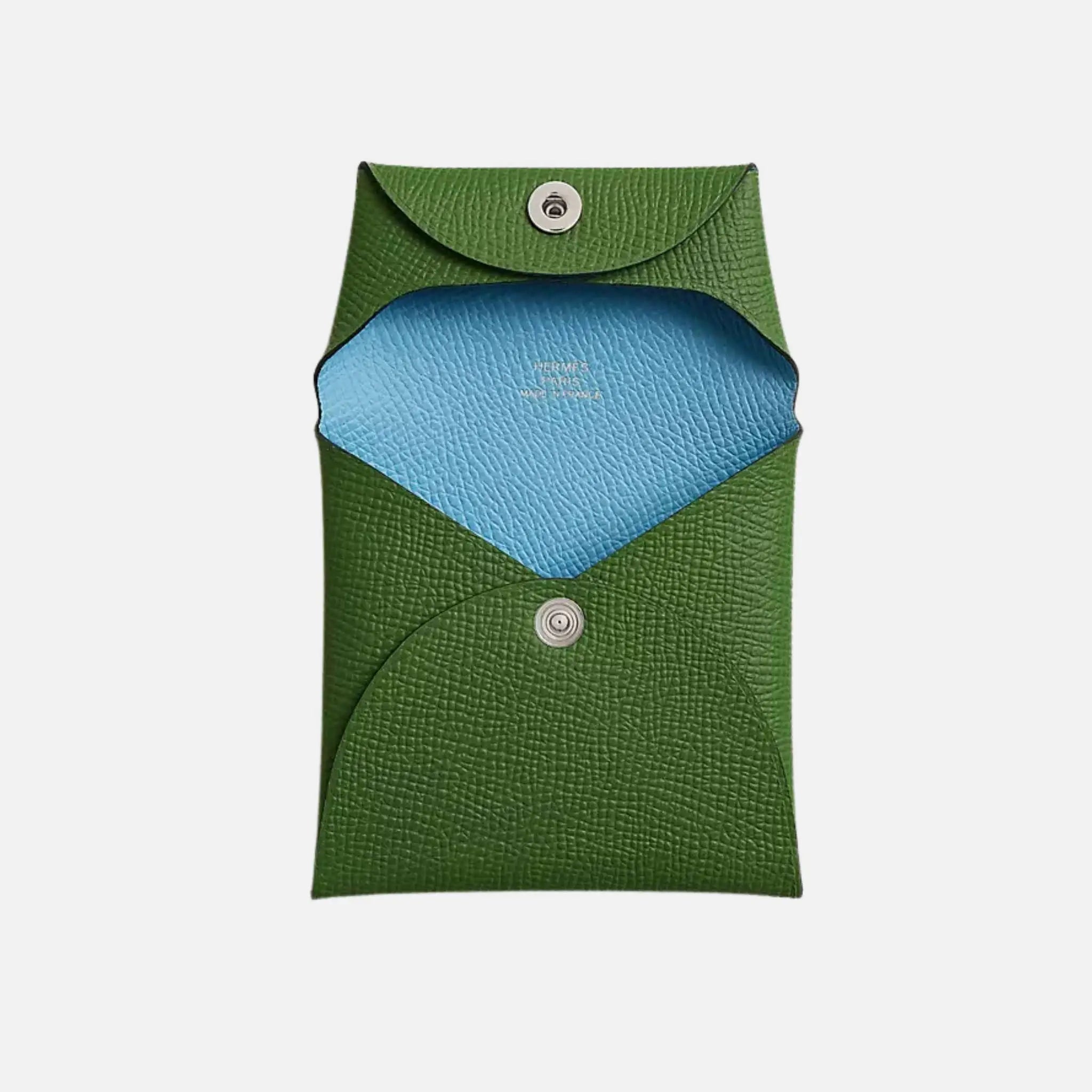 Hermes Bastia Purse Epsom Calfskin Vert Yucca/Celeste, Interior