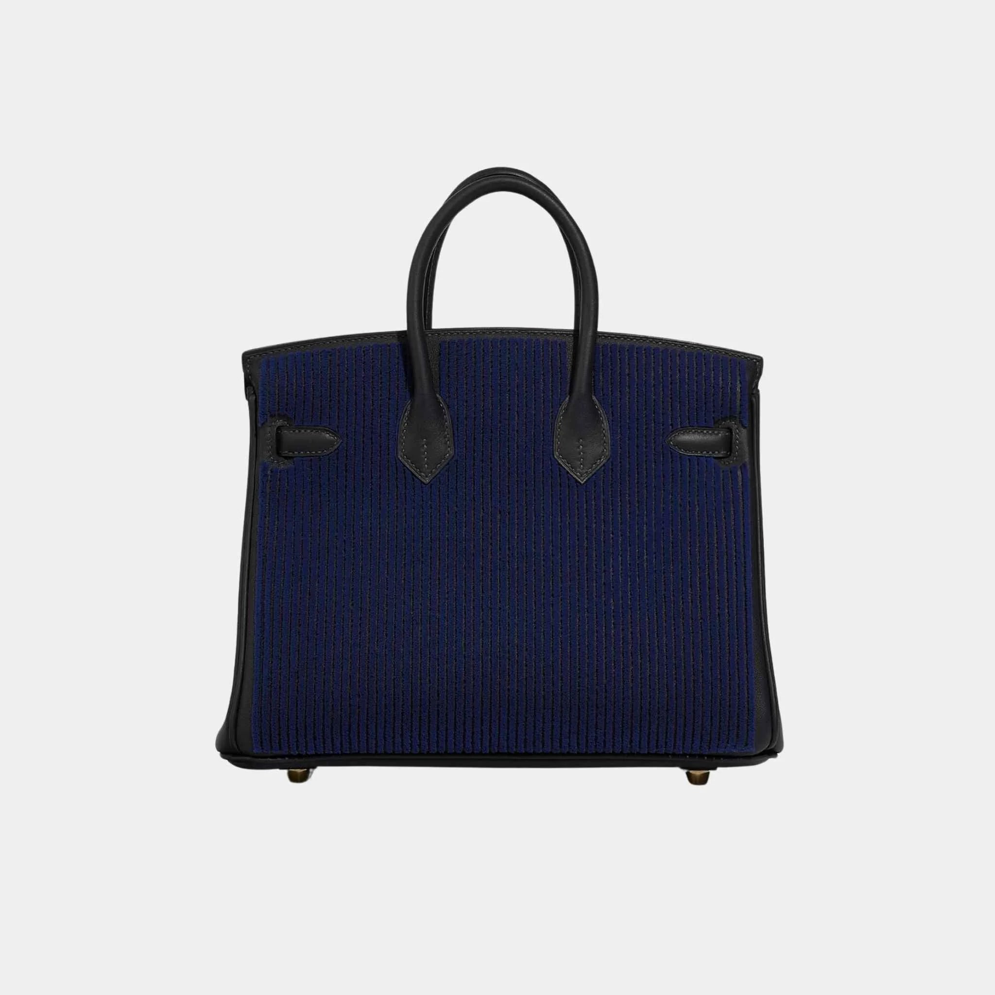 Hermes Birkin 25 Cote a Cote Tuffetage Swift Caban Bleu Saphir, Back