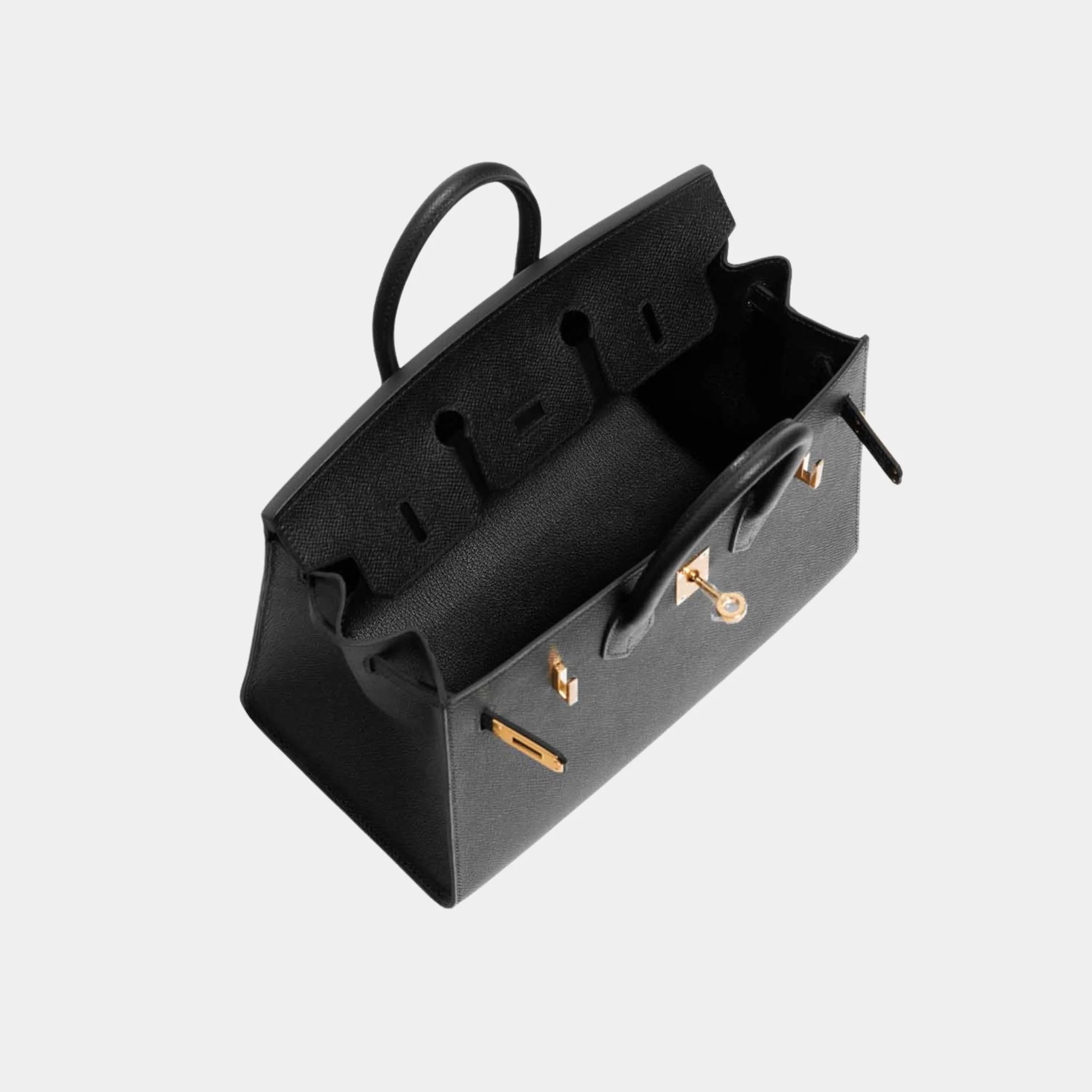 Hermes Birkin 25 Epsom Black GHW, Top, Open