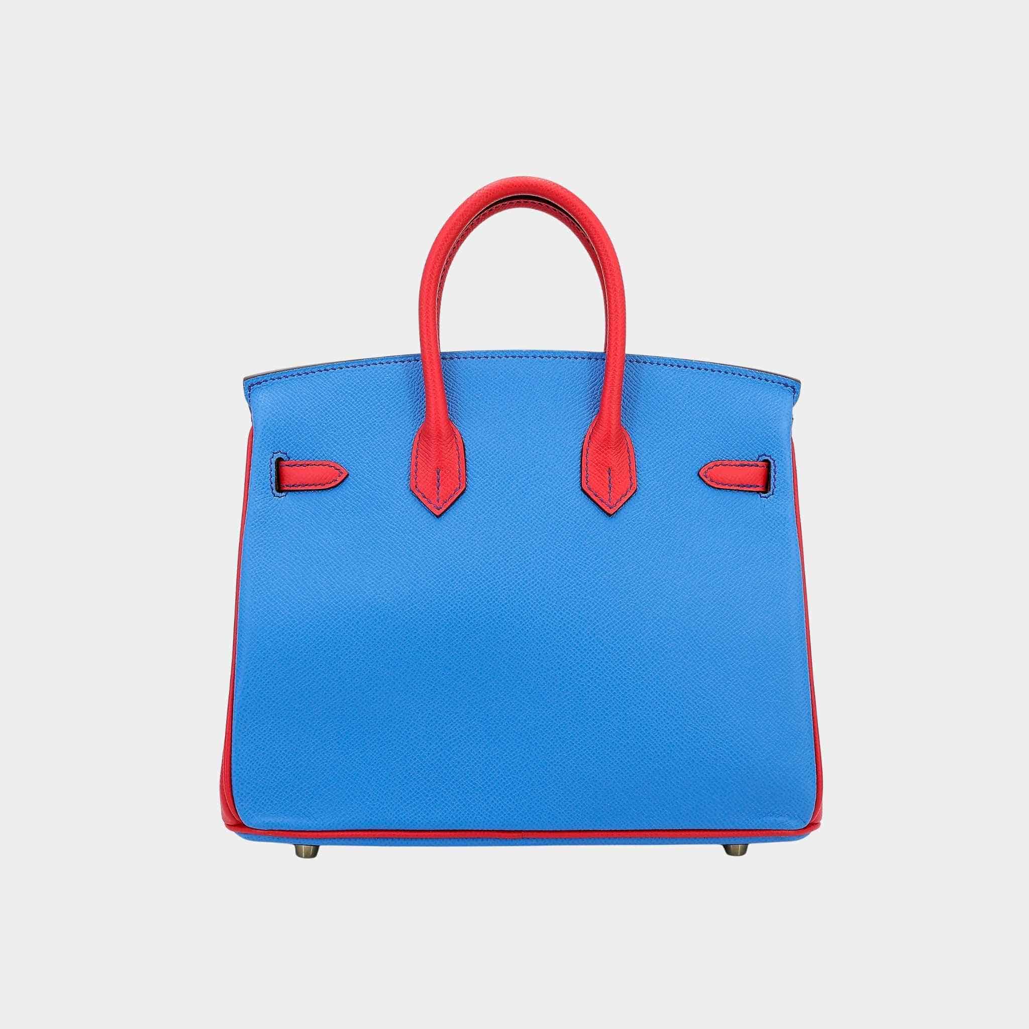Hermes Birkin 25 HSS Epsom Bleu Paradis/Bougainvillea GHW, Back