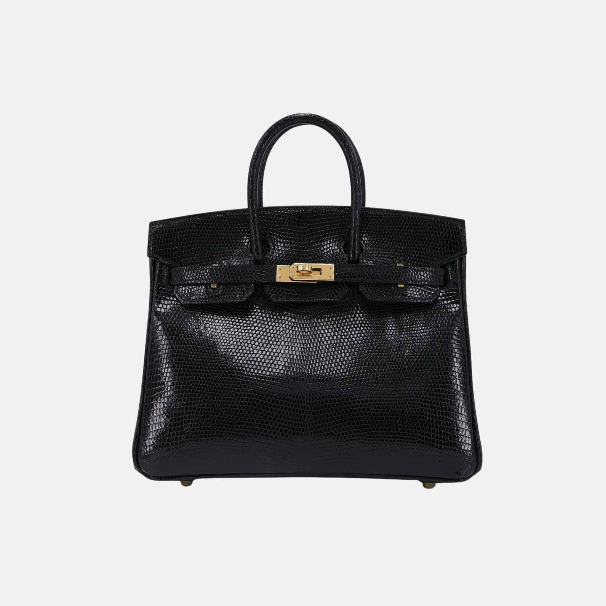 Hermes Birkin 25 Lizard Black GHW, Front