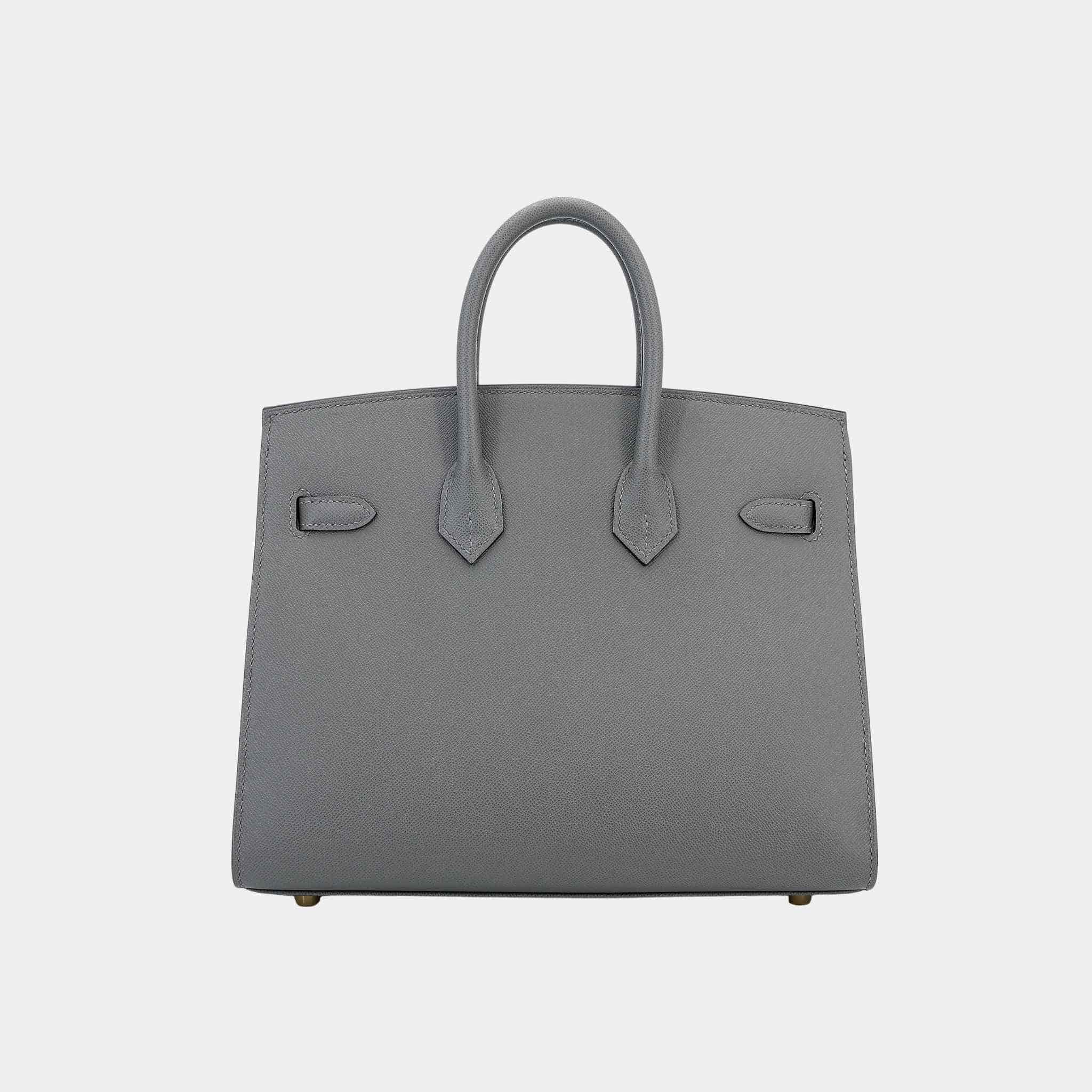 Hermes Birkin 25 Madame Sellier Gris Meyer GHW, Back