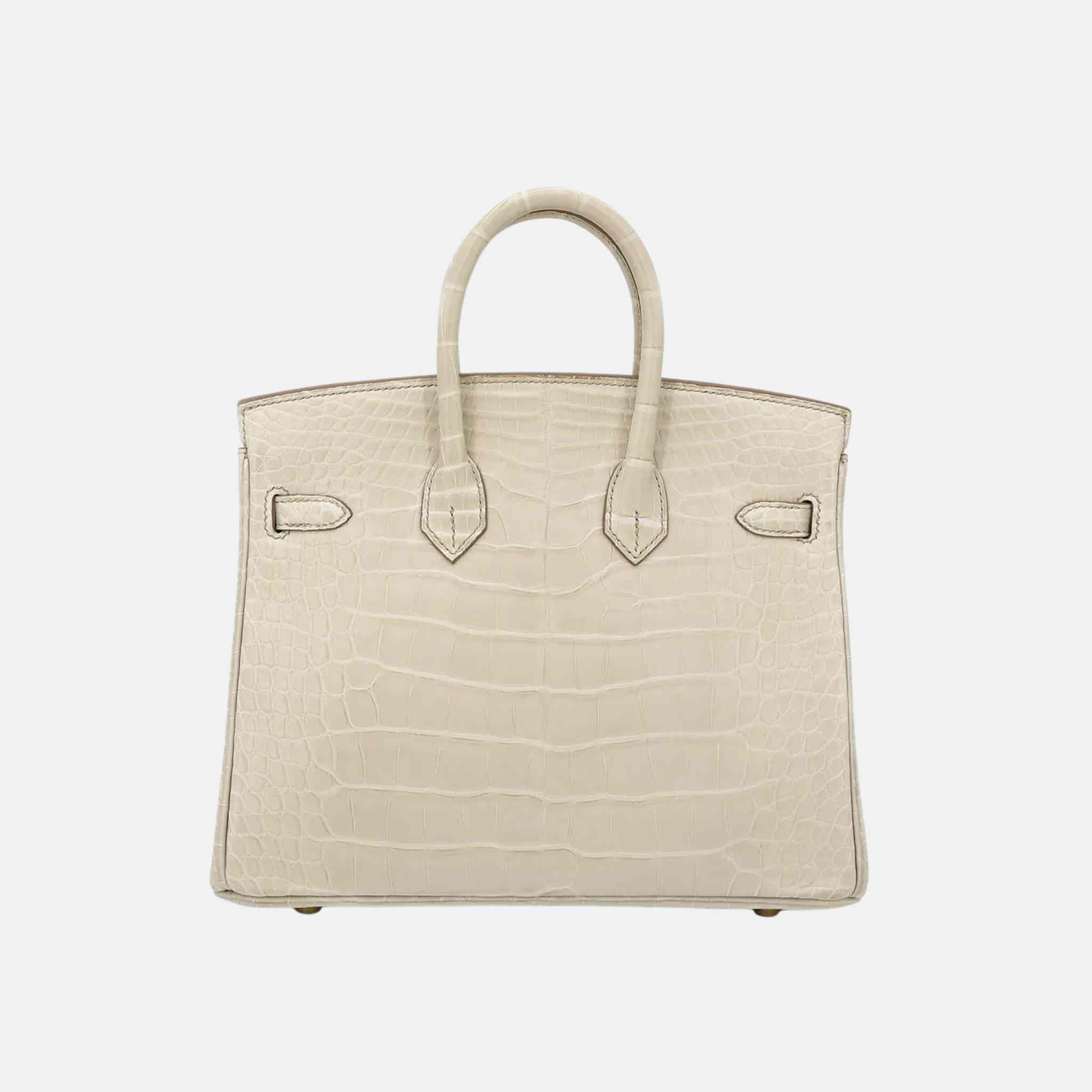 Hermes Birkin 25 Matte Alligator Beton GHW, Back