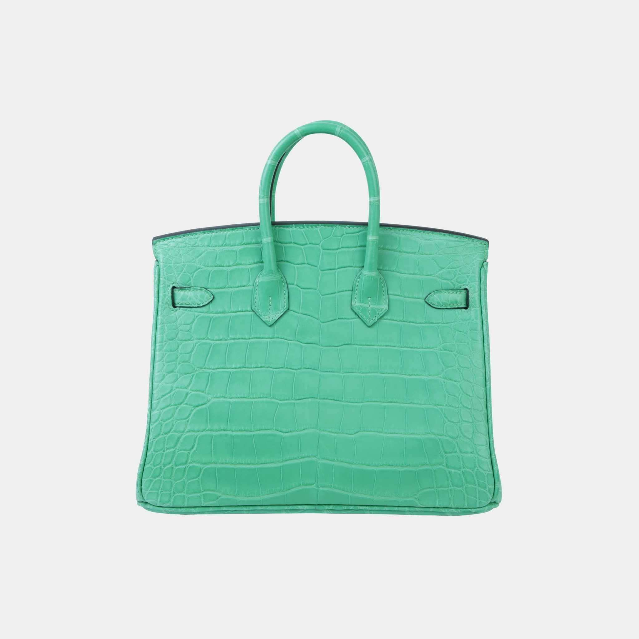Hermes Birkin 25 Matte Alligator Vert Comics PHW, Back
