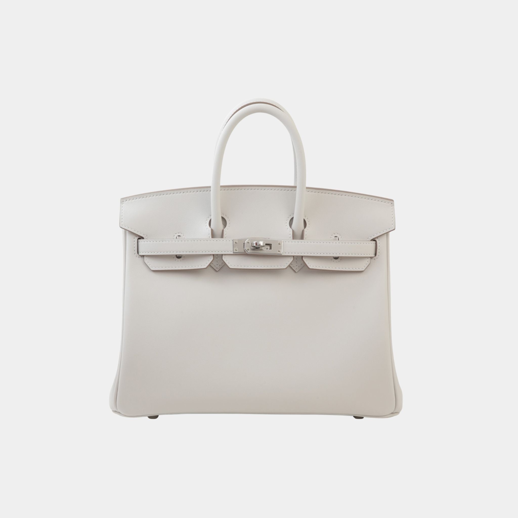 Hermes Birkin 25 Swift Gris Pale PHW, Front