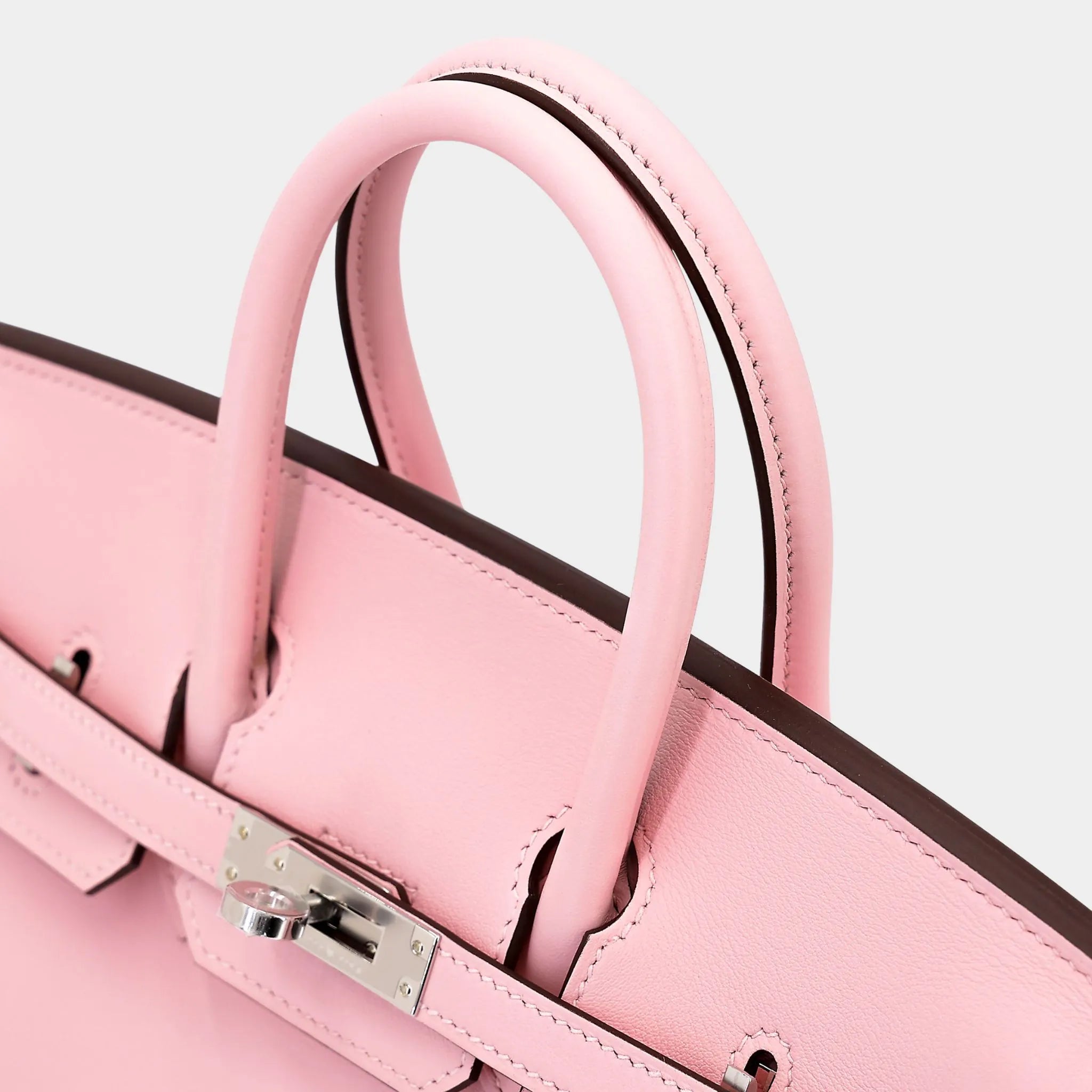 Birkin 25 Swift Rose Sakura PHW, Handle