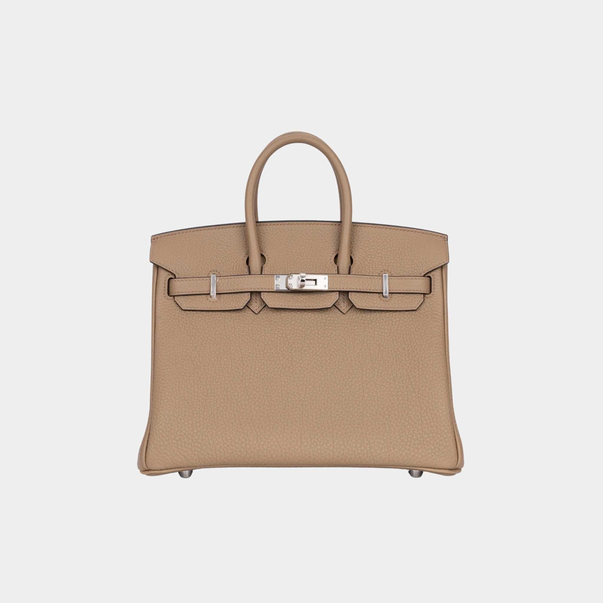 Hermes Birkin 25 Togo Beige Marfa PHW, Front