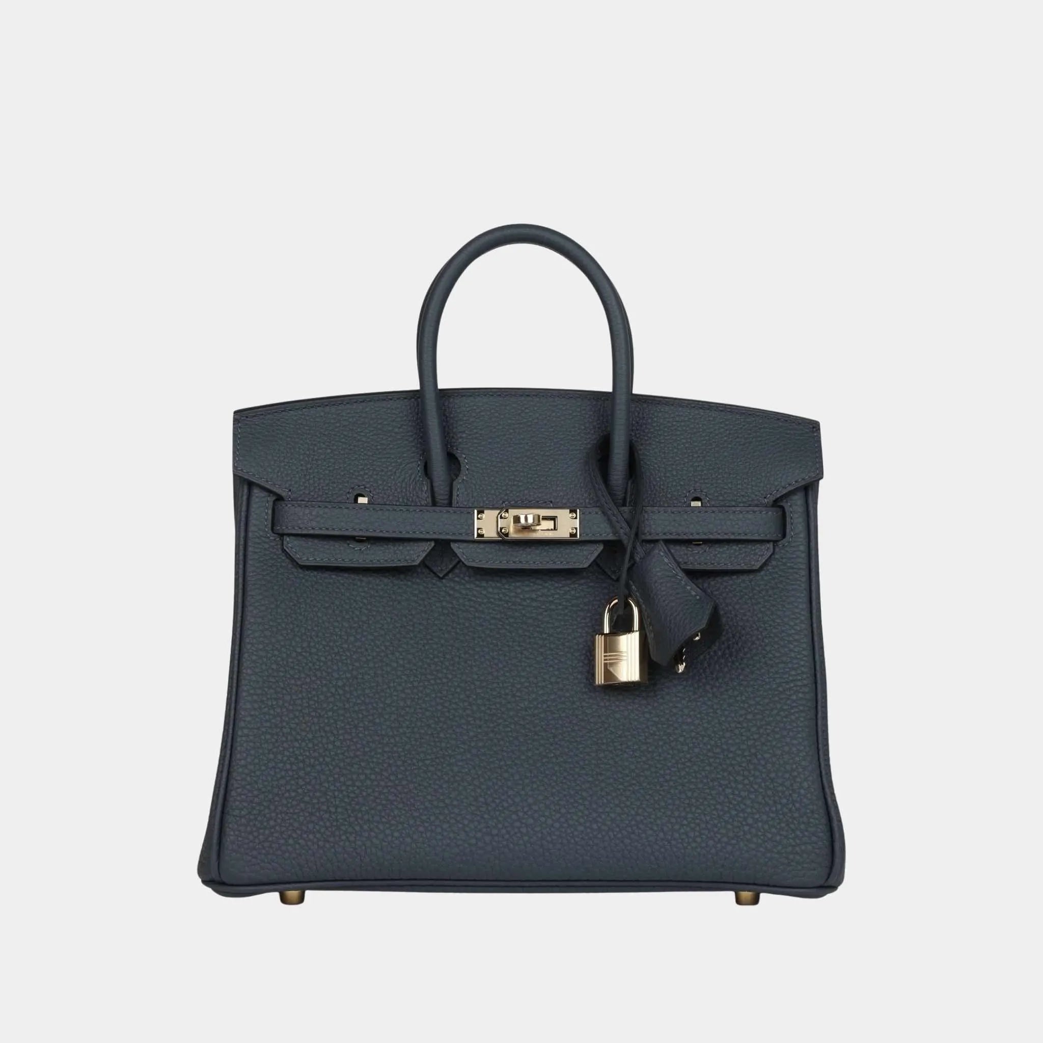 Hermes Birkin 25 Togo Gris Misty PBHW, Front