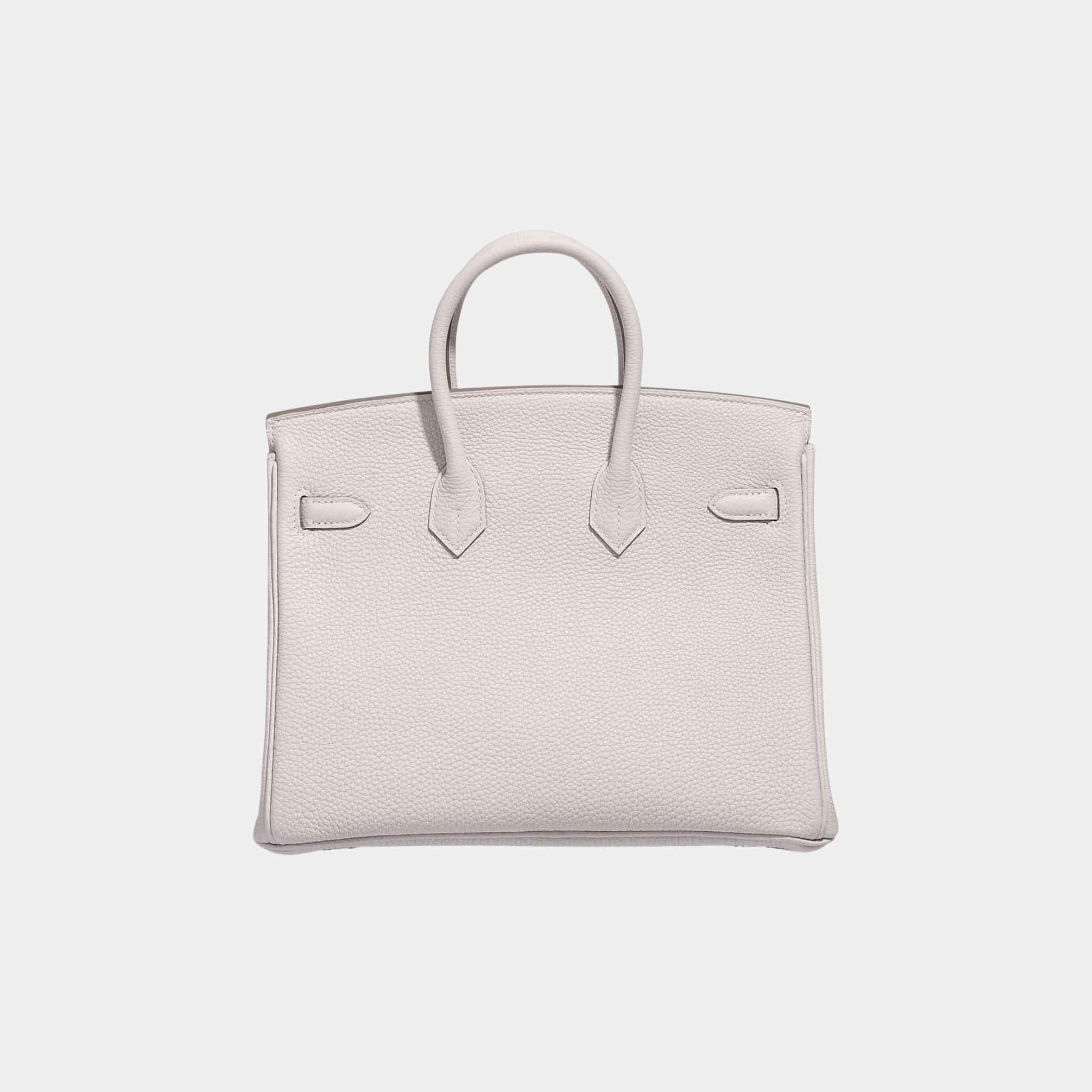 Hermes Birkin 25 Togo Gris Pale PHW, Front, Back