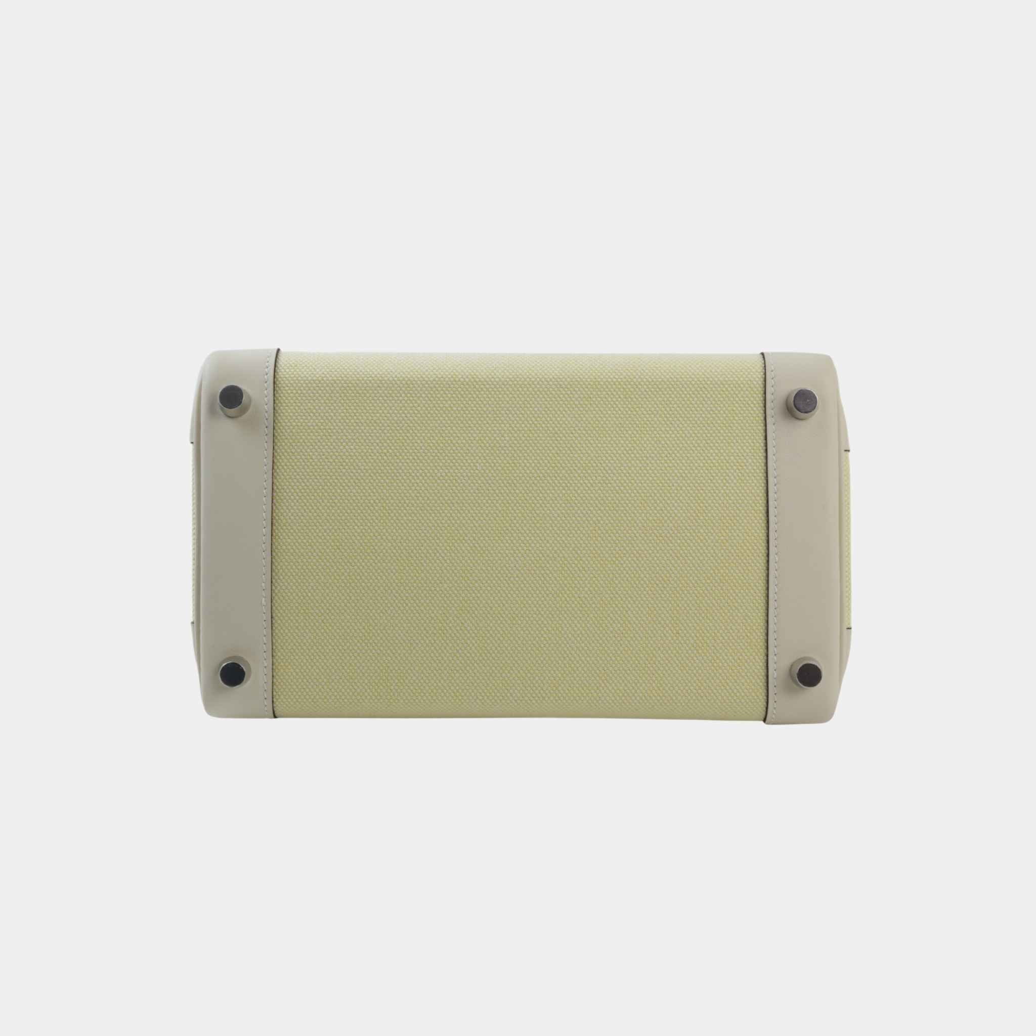 Birkin 25 Toile H Canvas-Swift Nata/Jaune Poussin PHW, Bottom