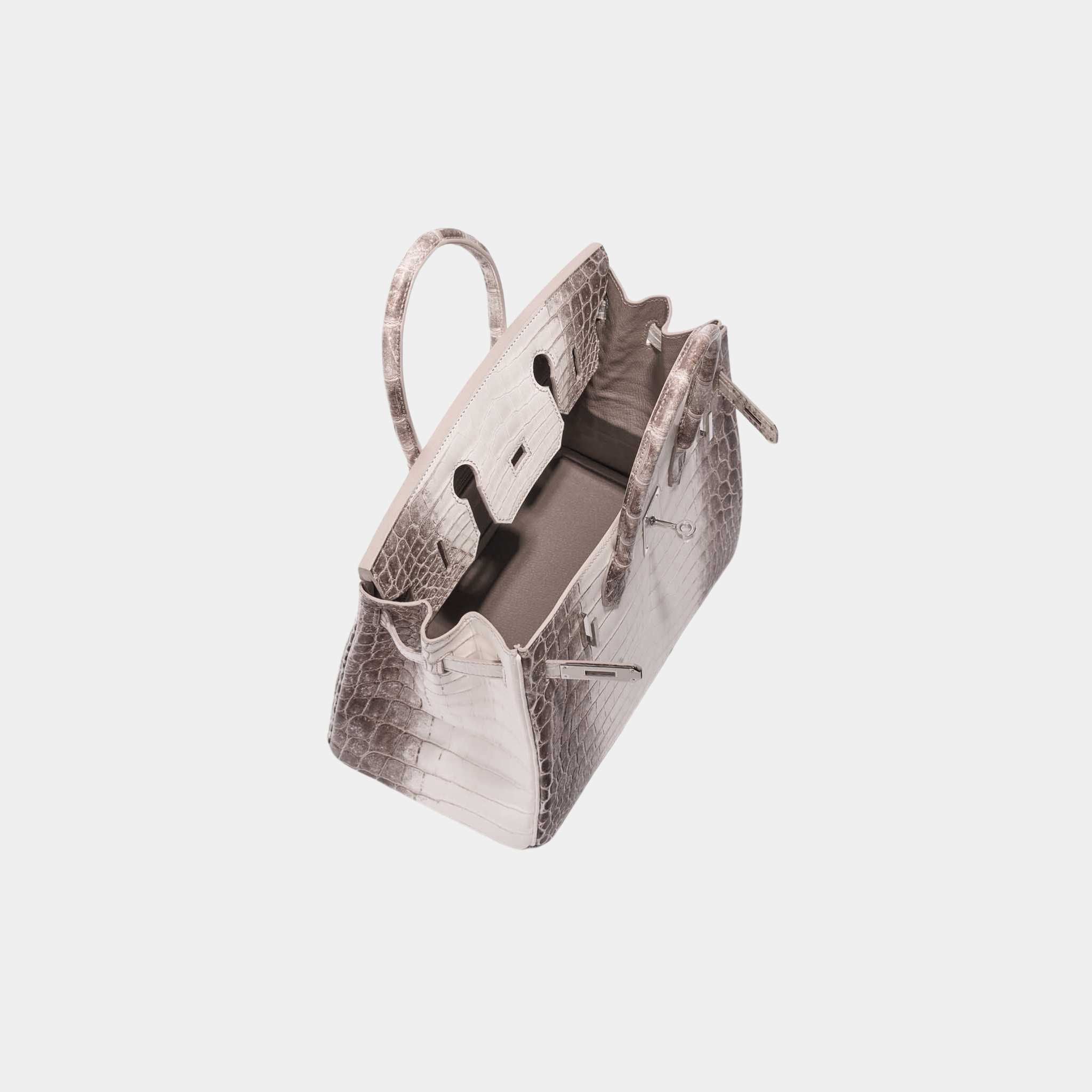 Hermes Birkin 30 Matte Alligator Himalaya Blanc PHW, Top