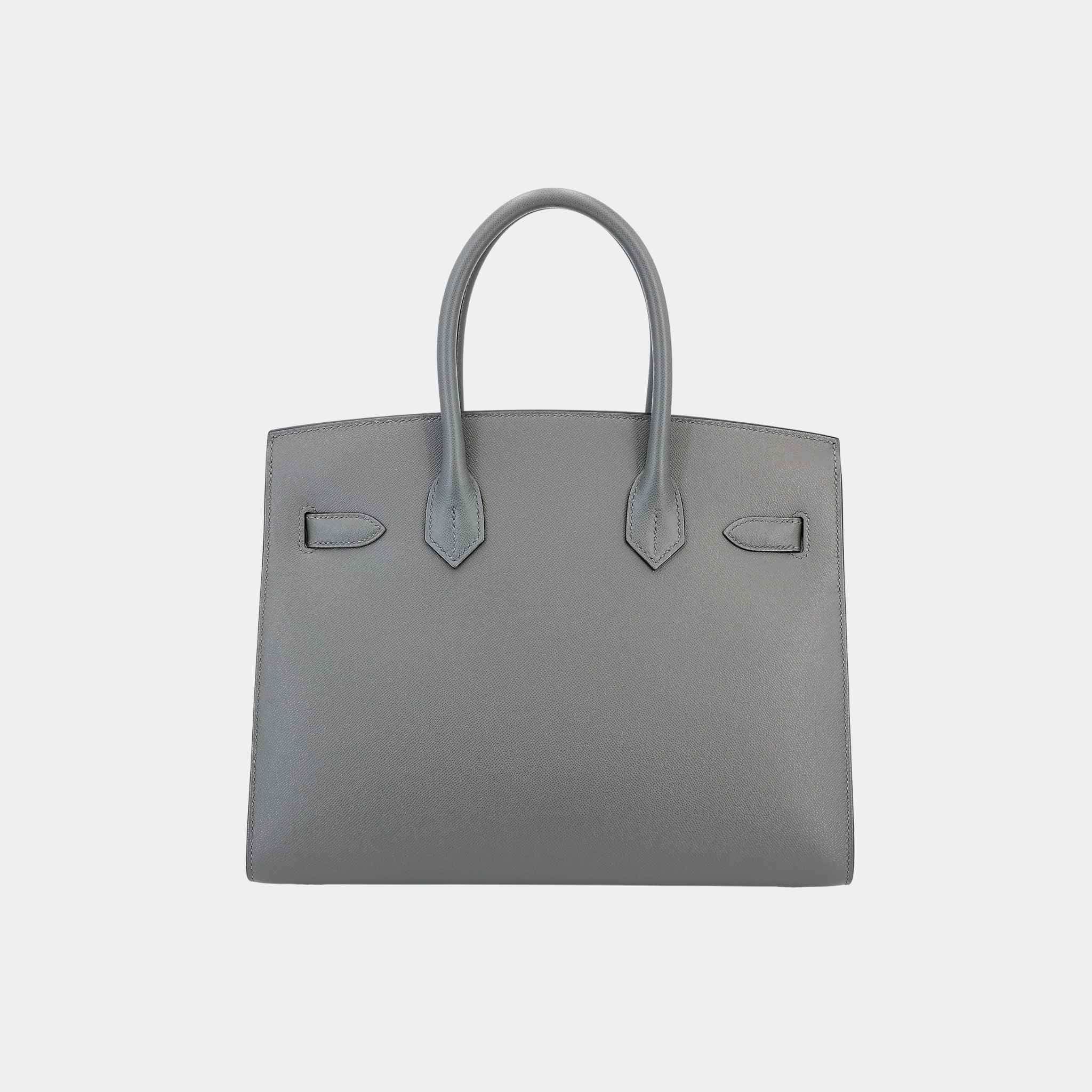 Hermes Birkin 30 Sellier Madame Gris Meyer PHW, Back